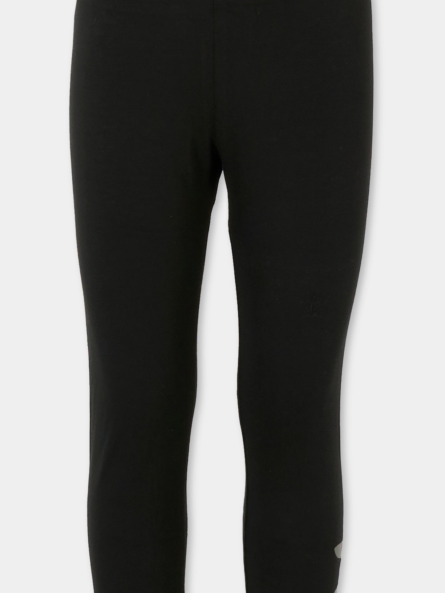 Leggings neri per bambina con logo grigio,Msgm Kids,F5MSJGLG027 110