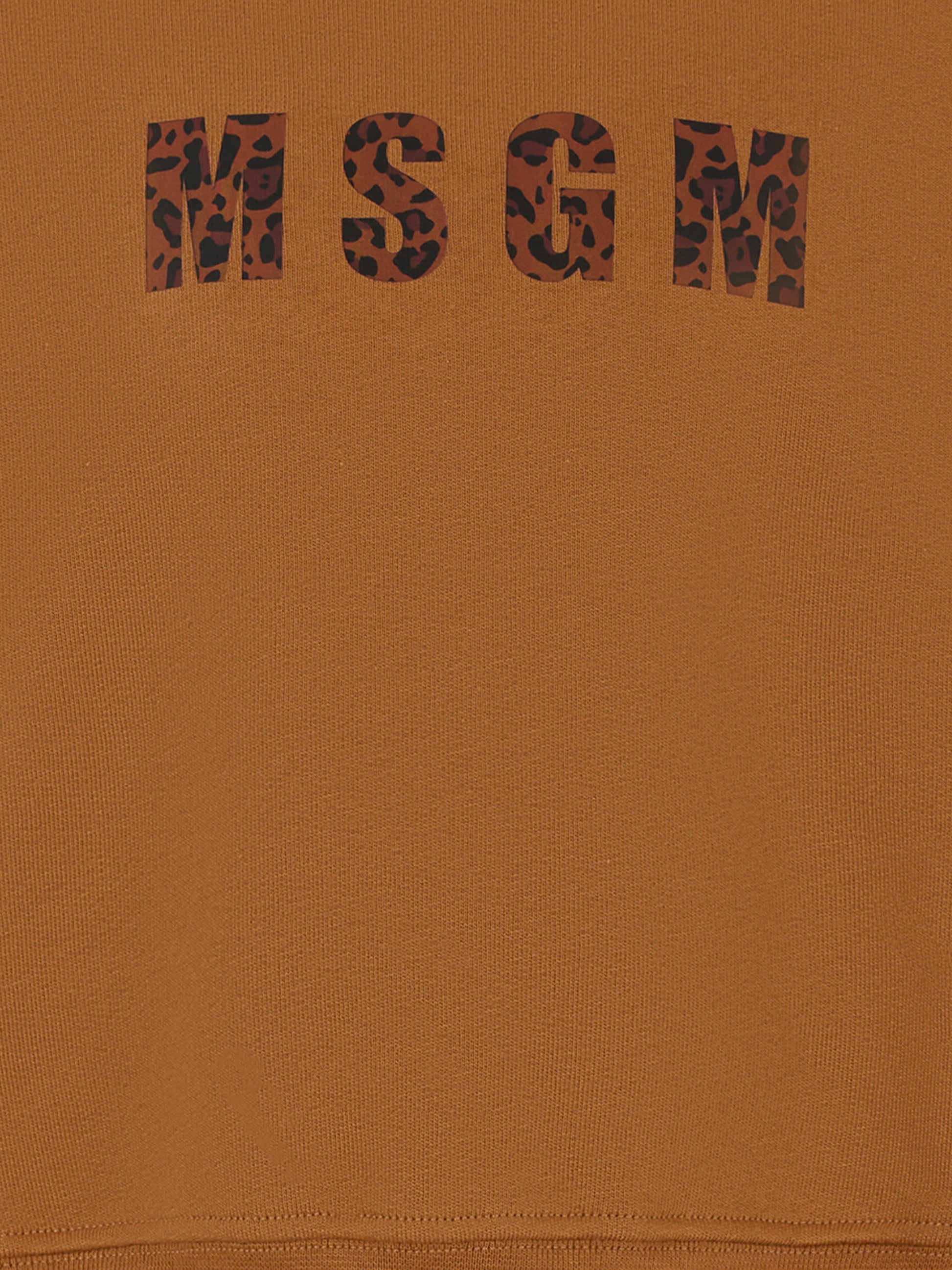 Felpa crop marrone per bambina con logo,Msgm Kids,F5MSJGSW145 MS046