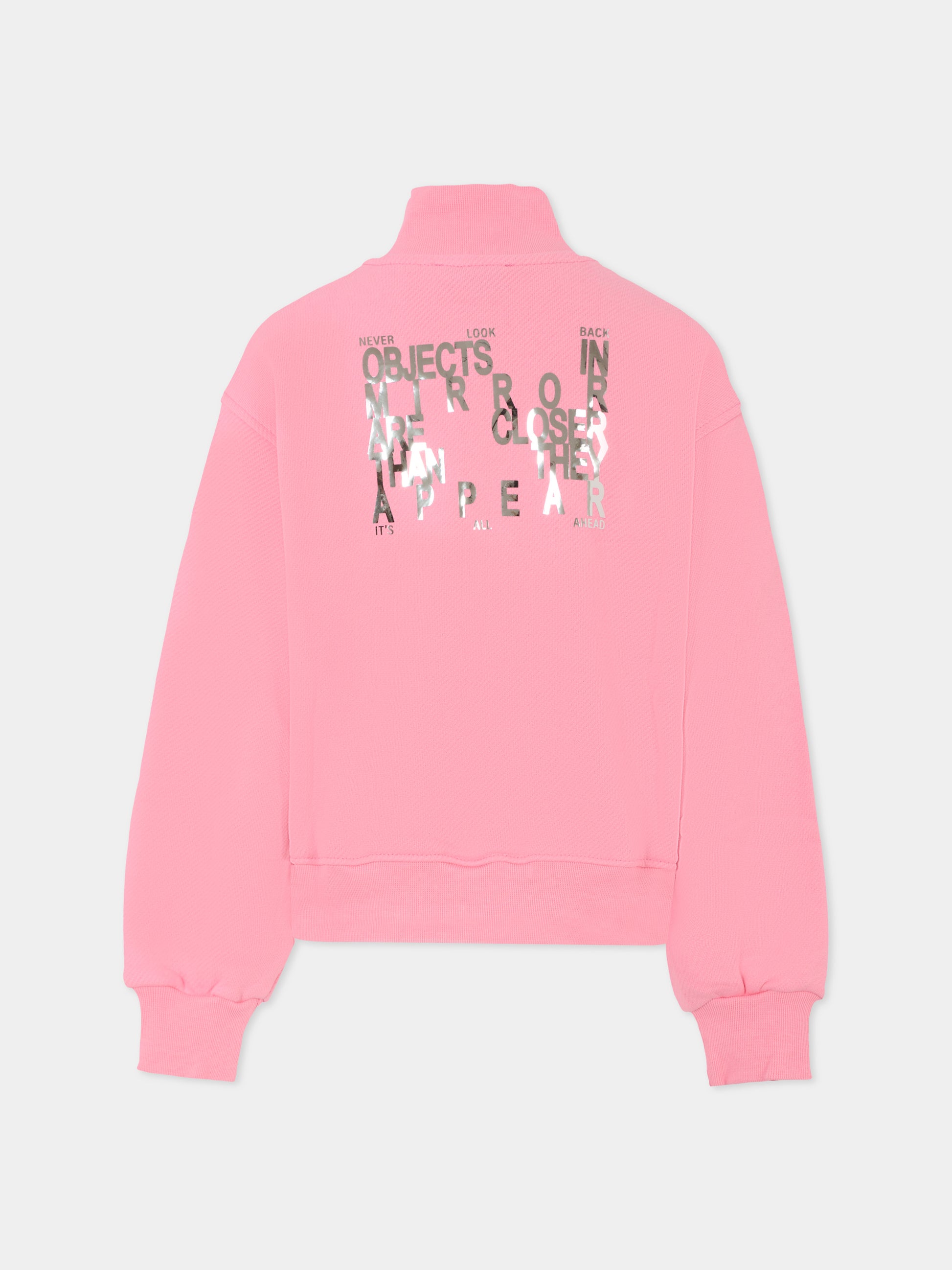 Felpa rosa per bambina con logo,Msgm Kids,F5MSJGSW188 MS038