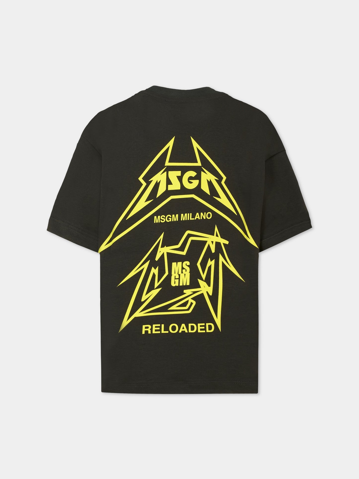 T-shirt grigia per bambina con stampa logata,Msgm Kids,F5MSJGTH267 MS064