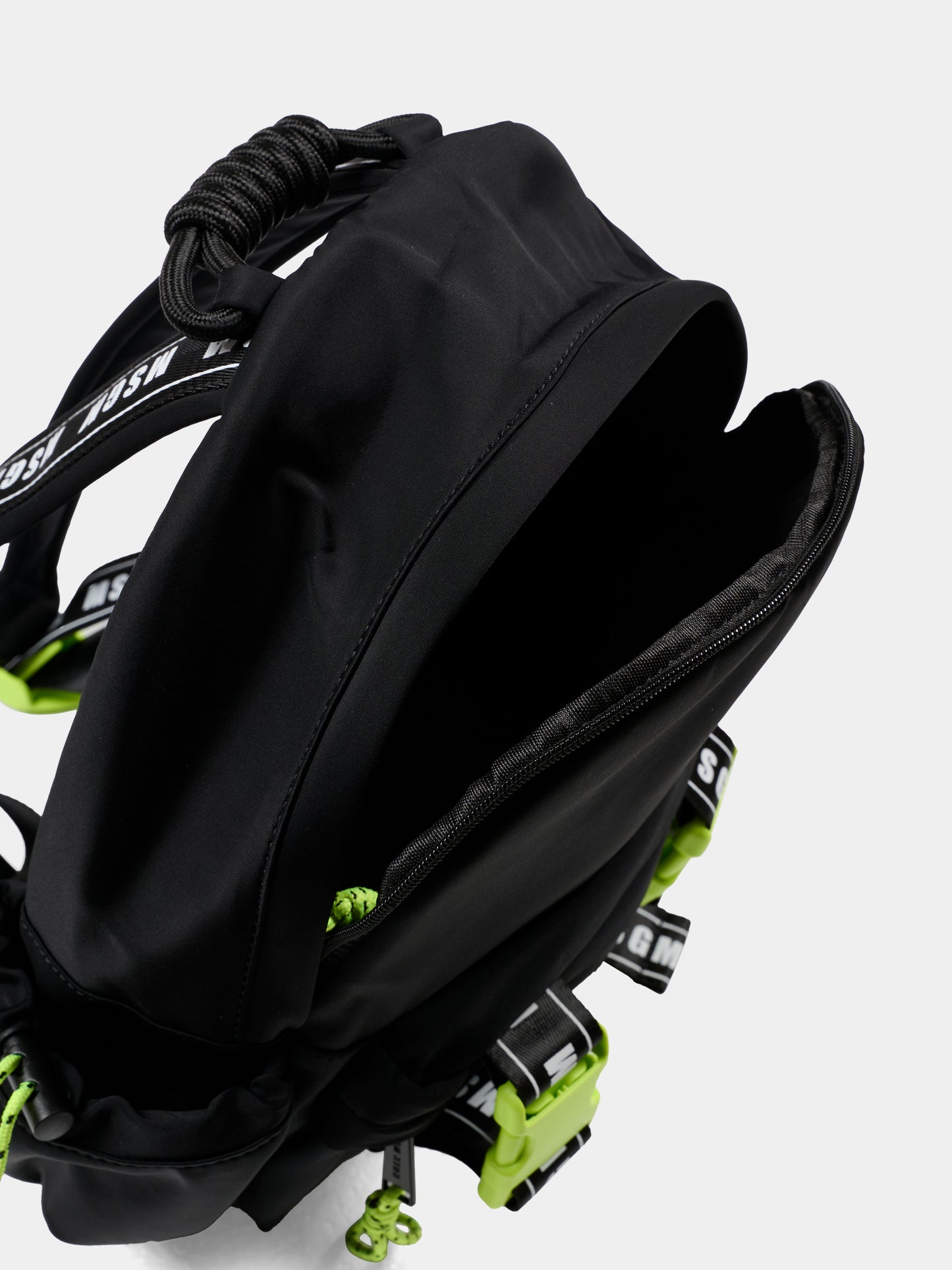 Zaino nero per bambini con logo,Msgm Kids,F5MSJUBP084 110/41