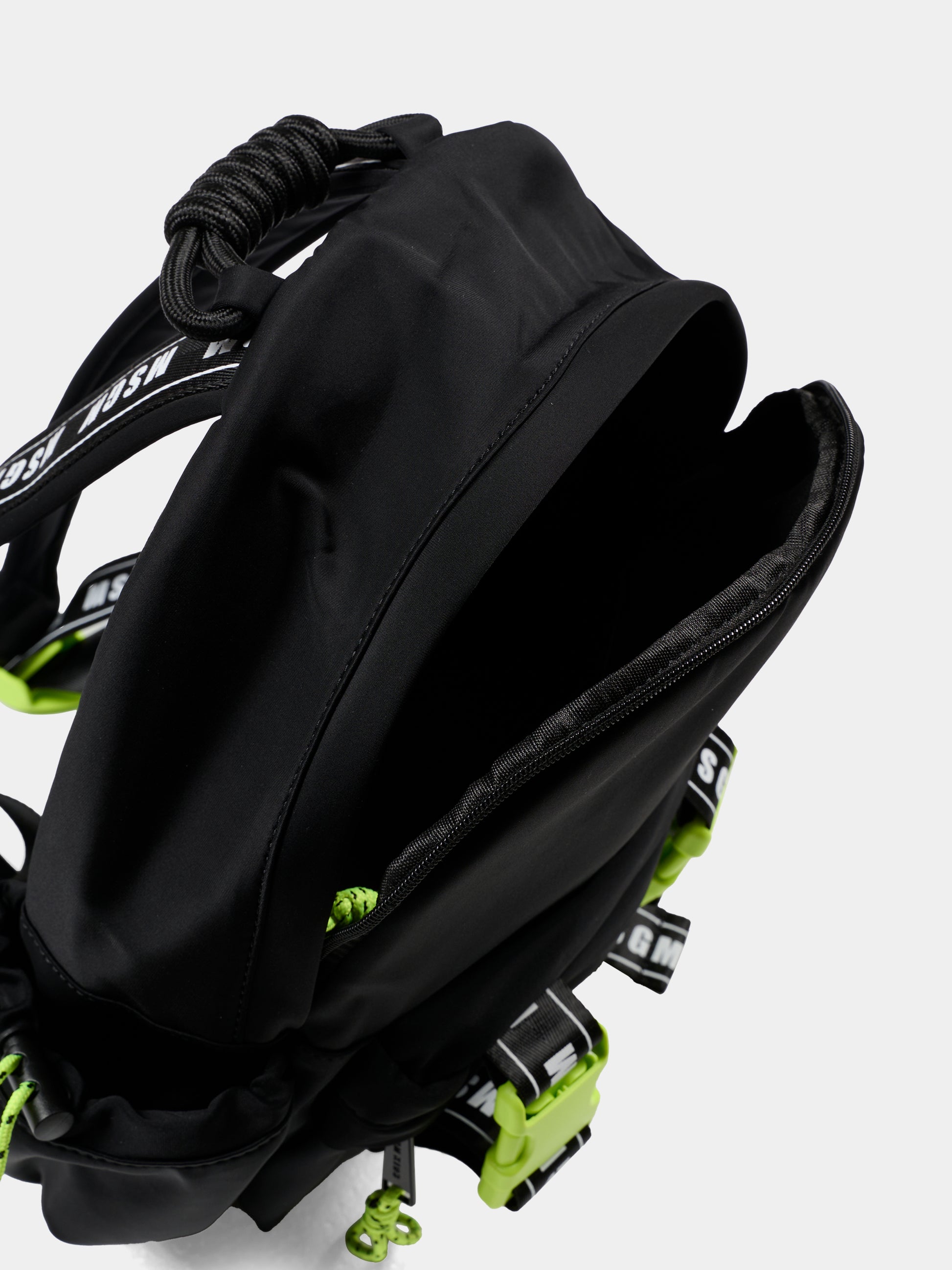 Zaino nero per bambini con logo,Msgm Kids,F5MSJUBP084 110/41