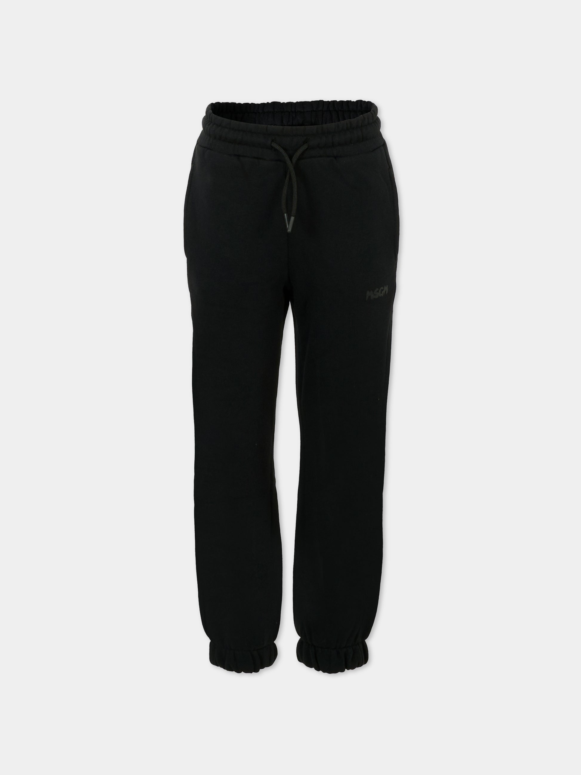 Pantaloni neri per bambini con logo,Msgm Kids,F5MSJUFP023 110