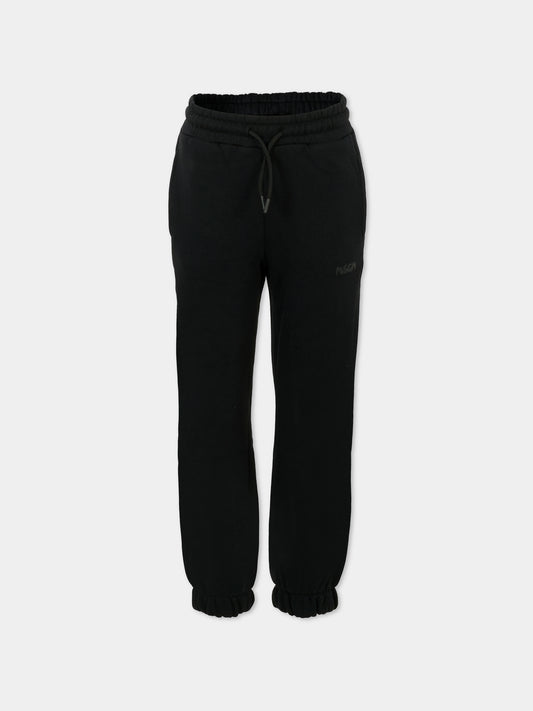 Pantaloni neri per bambini con logo,Msgm Kids,F5MSJUFP023 110