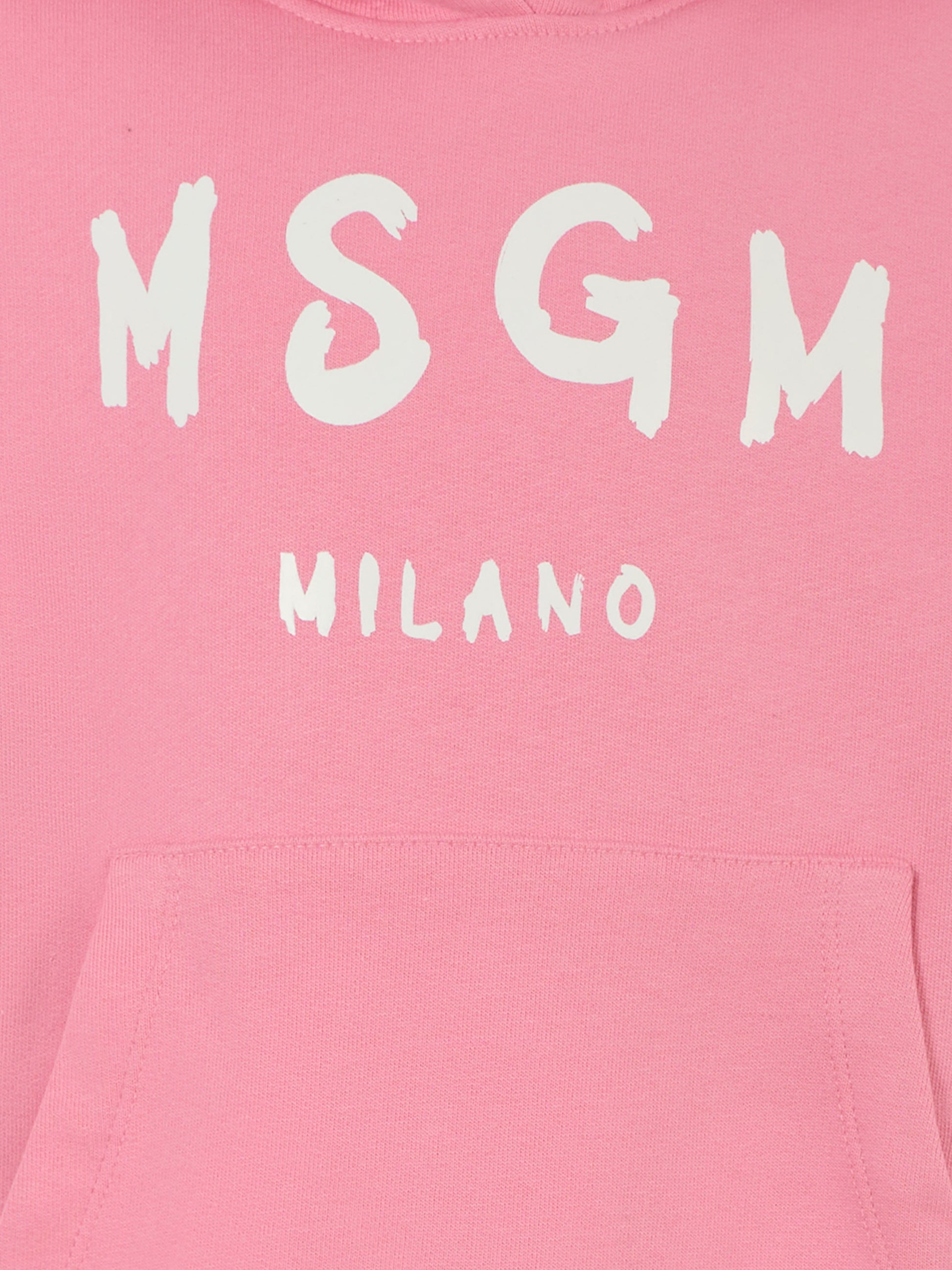 Felpa rosa per bambina con logo,Msgm Kids,F5MSJUHS019 MS038