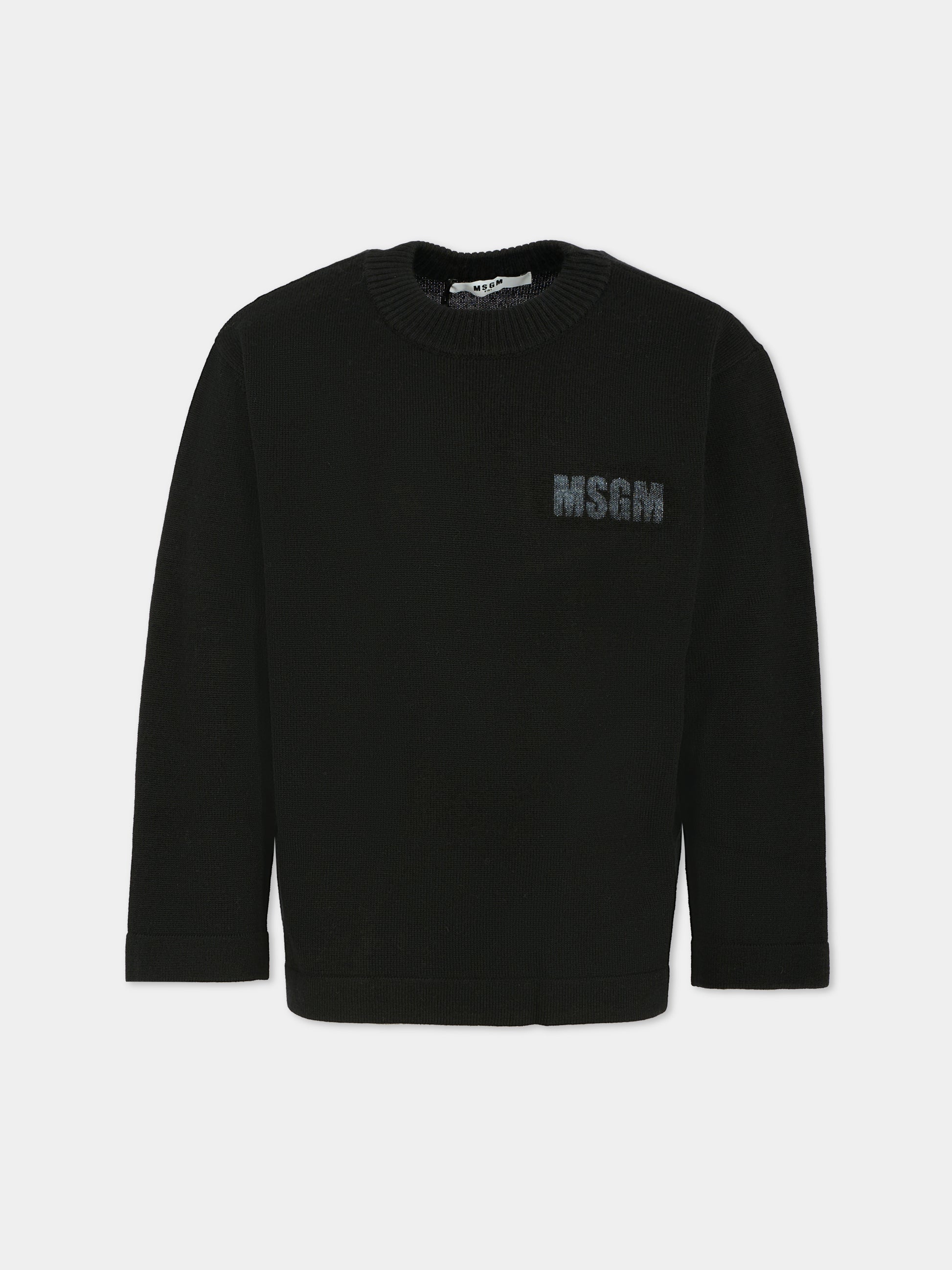 Maglione nero per bambini con logo,Msgm Kids,F5MSJUJP086 110