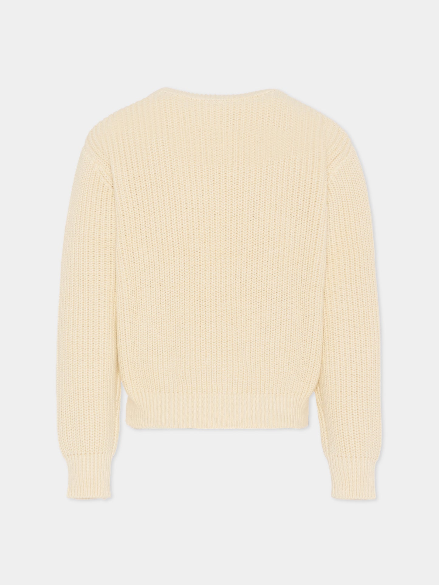 Maglione avorio per bambino con logo,Msgm Kids,F5MSJUJP090 013