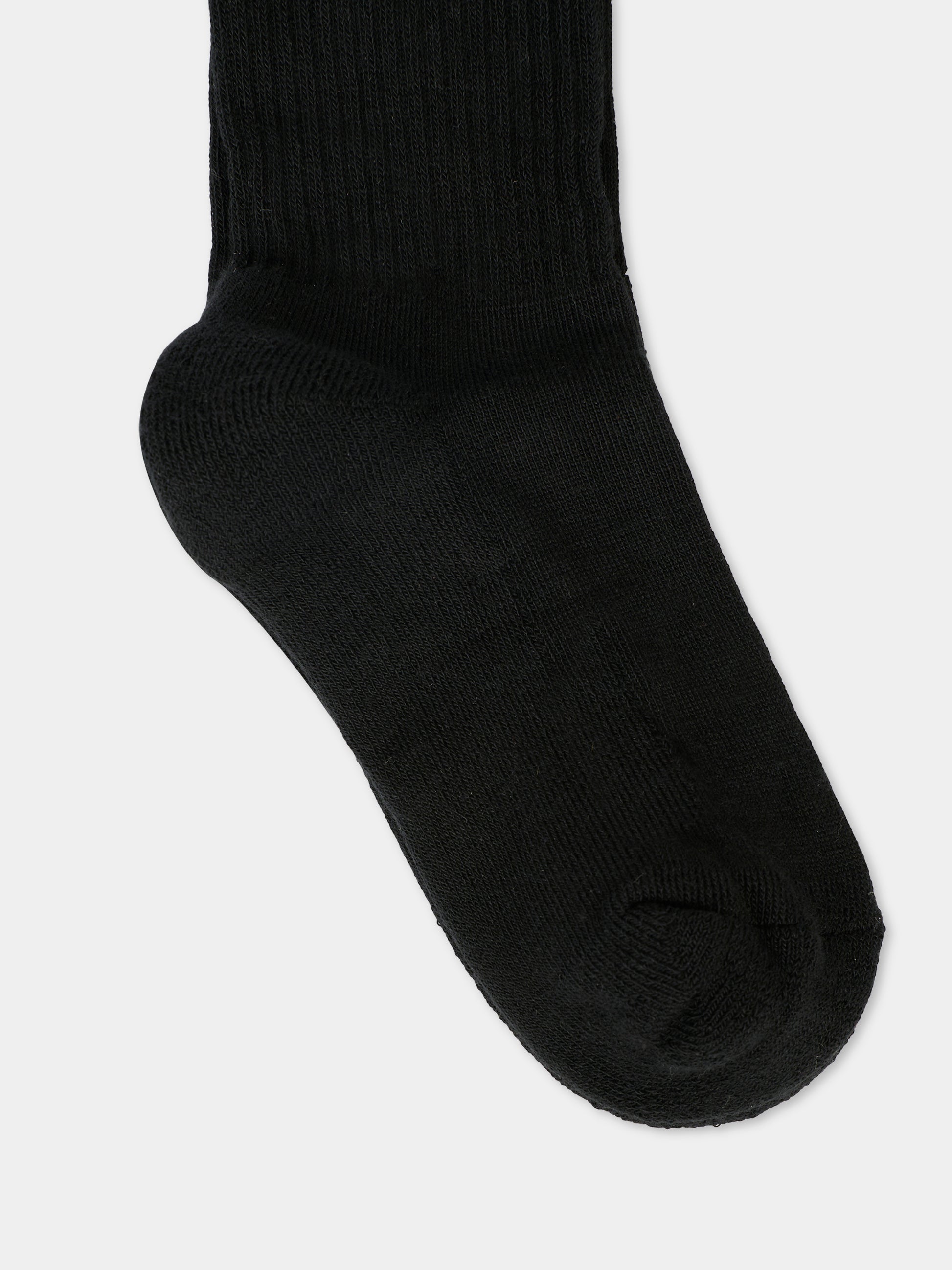 Calze nere per bambini con logo giallo,Msgm Kids,F5MSJUSO278 110/41