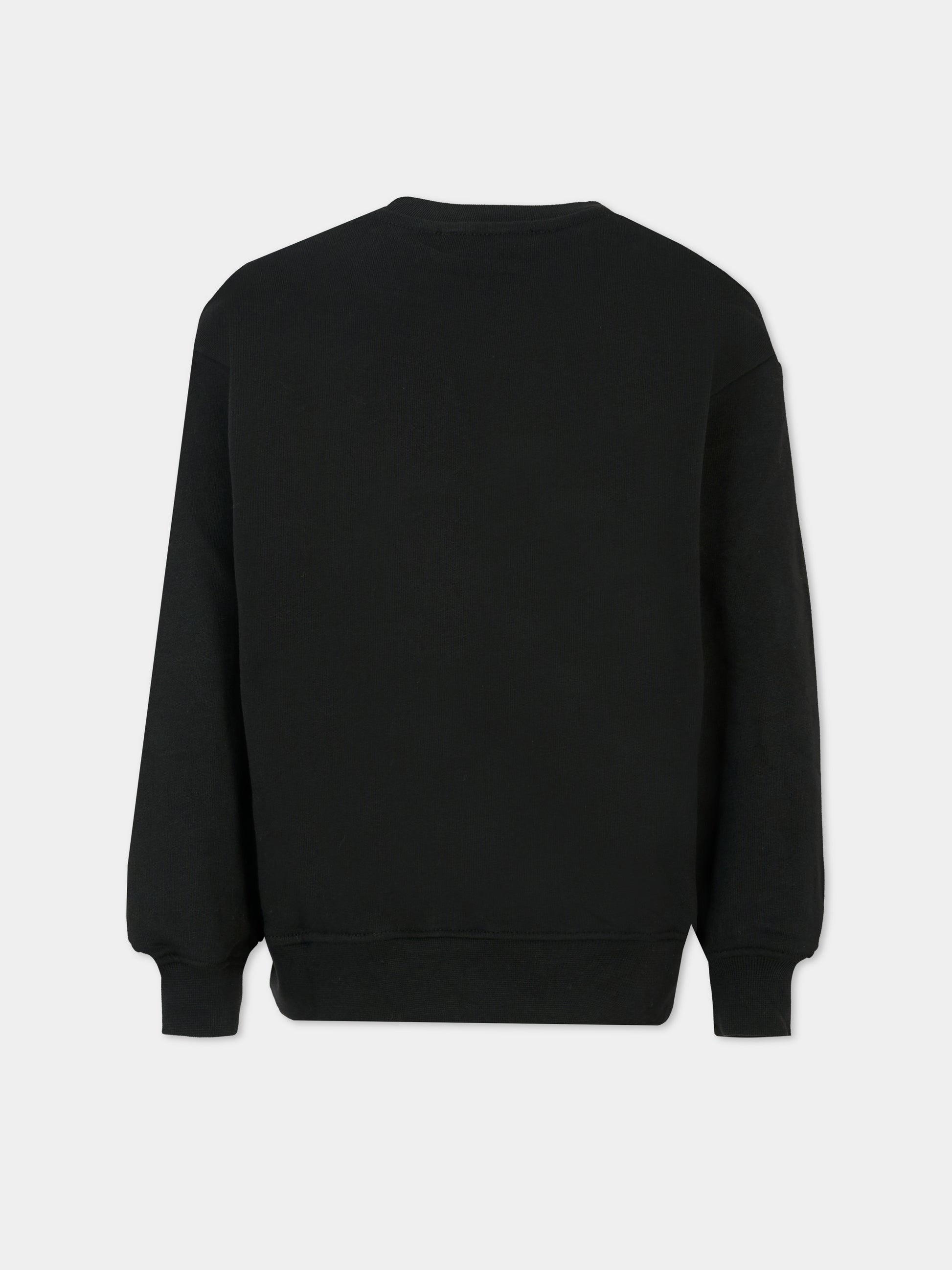 Felpa nera per bambini con logo grigio,Msgm Kids,F5MSJUSW016 110