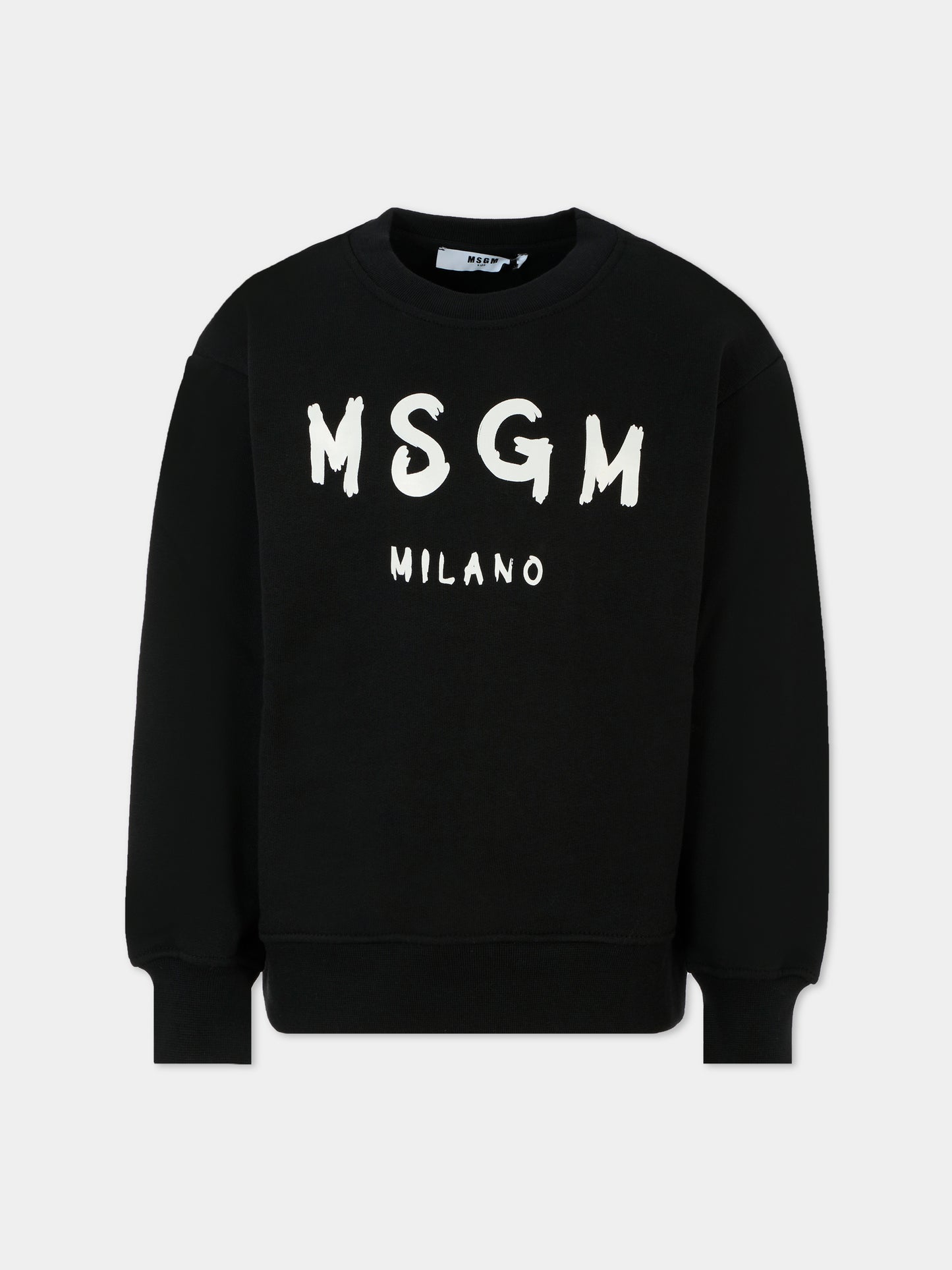 Felpa nera per bambini con logo,Msgm Kids,F5MSJUSW018 110