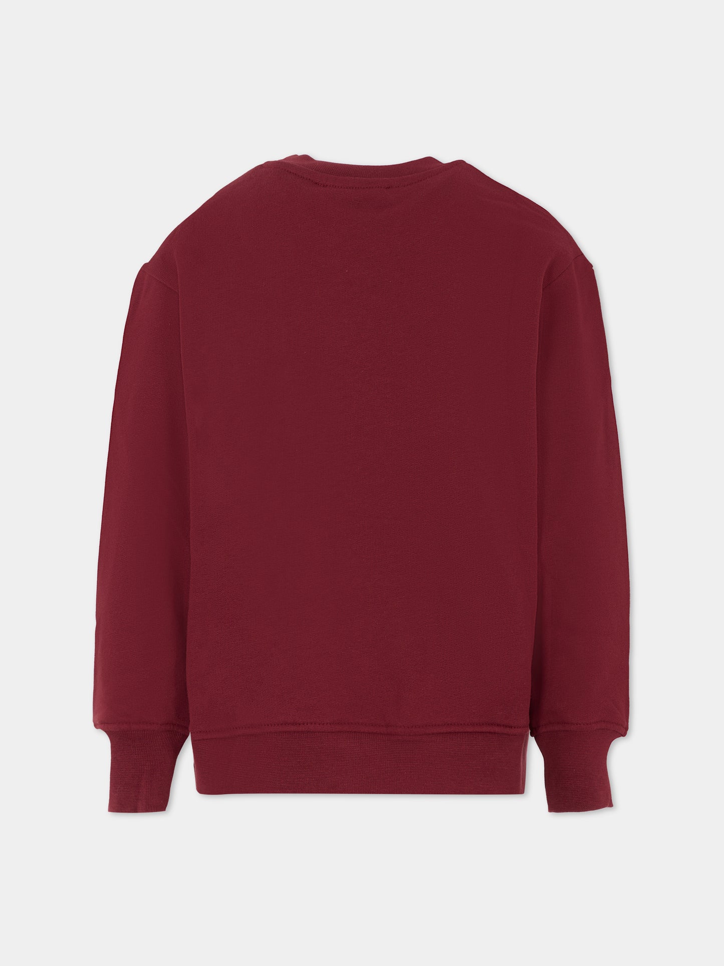 Felpa bordeaux per bambini con logo,Msgm Kids,F5MSJUSW018 MS034