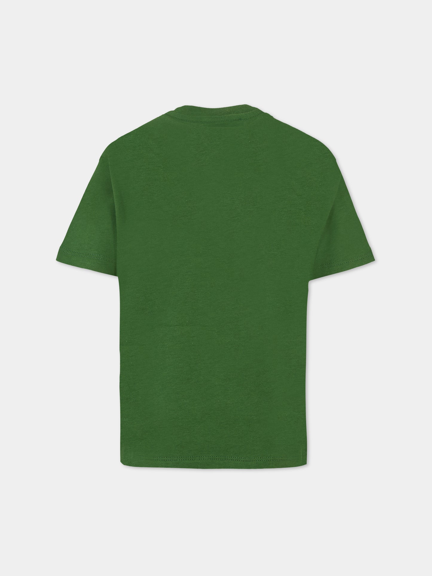 T-shirt verde alla per bambini con logo,Msgm Kids,F5MSJUTH087 MS039