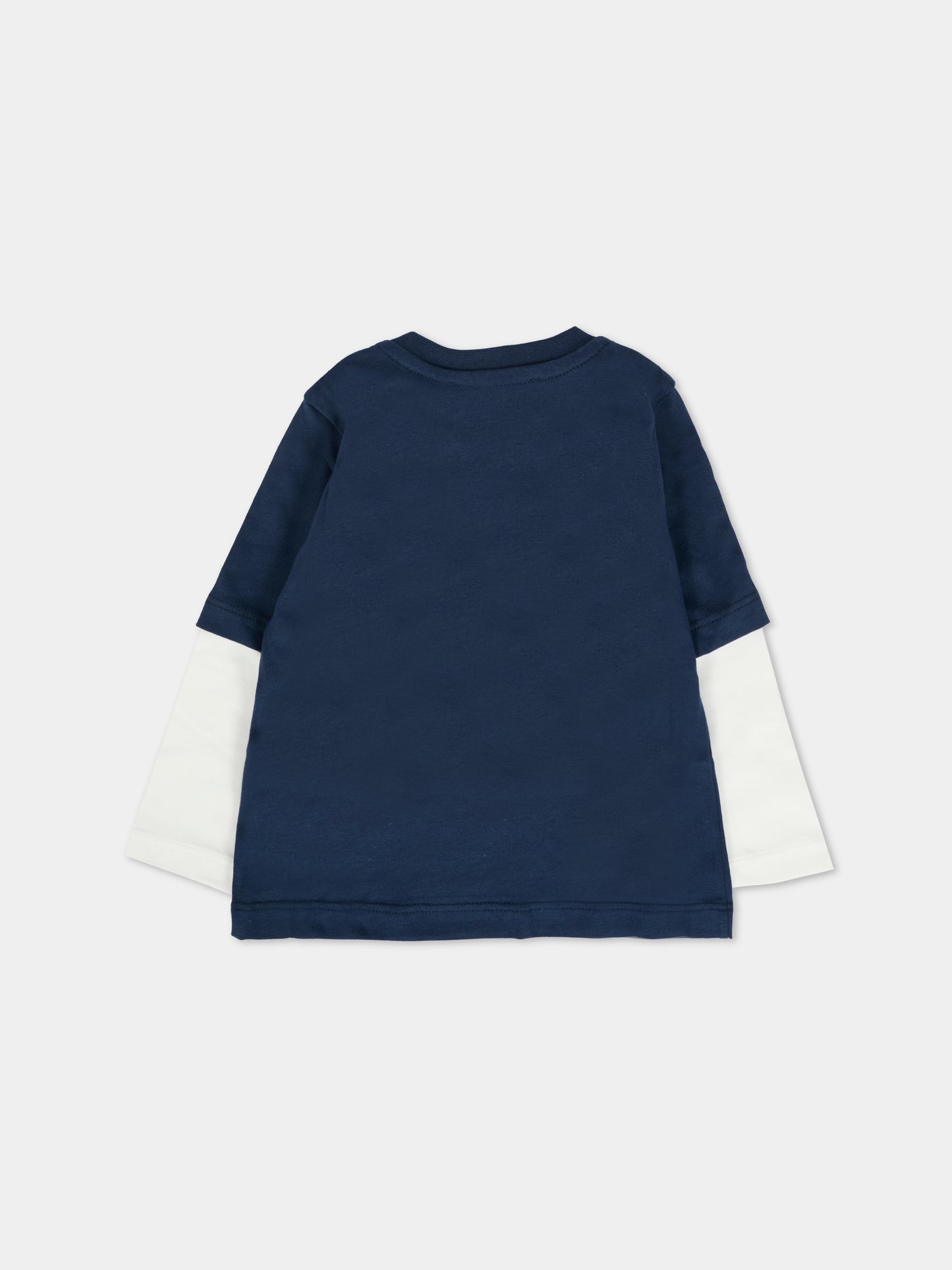 T-shirt blu per neonato con logo,Msgm Kids,F5MSNBTH297 MS032