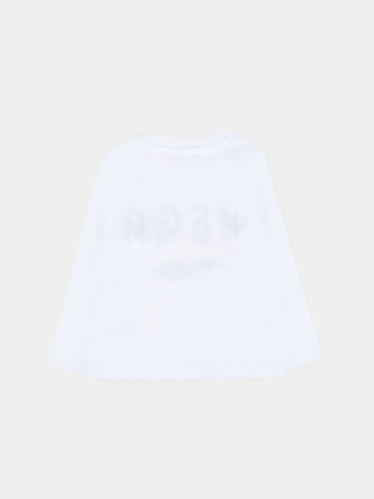 T-shirt bianca per neonati con logo,Msgm Kids,F5MSUNTH283 001