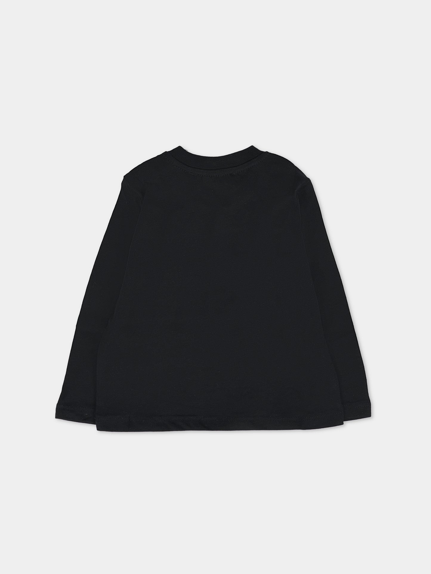 T-shirt nera per neonata con logo,Msgm Kids,F5MSUNTH283 110/83