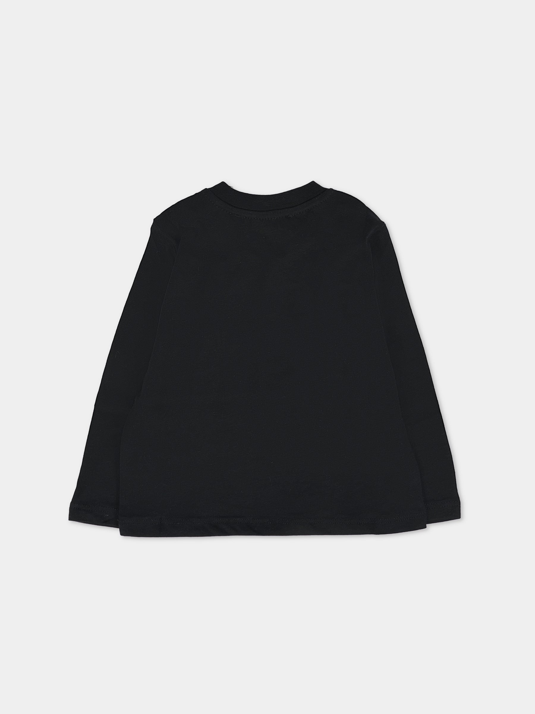 T-shirt nera per neonata con logo,Msgm Kids,F5MSUNTH283 110/83