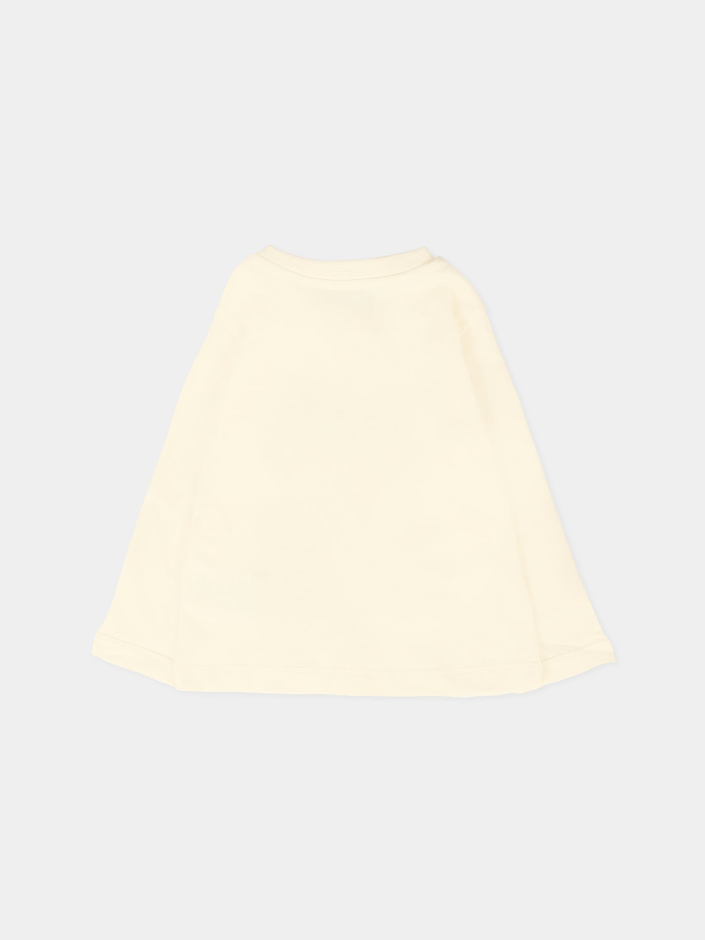 T-shirt avorio per neonato con logo,Msgm Kids,F5MSUNTH284 013