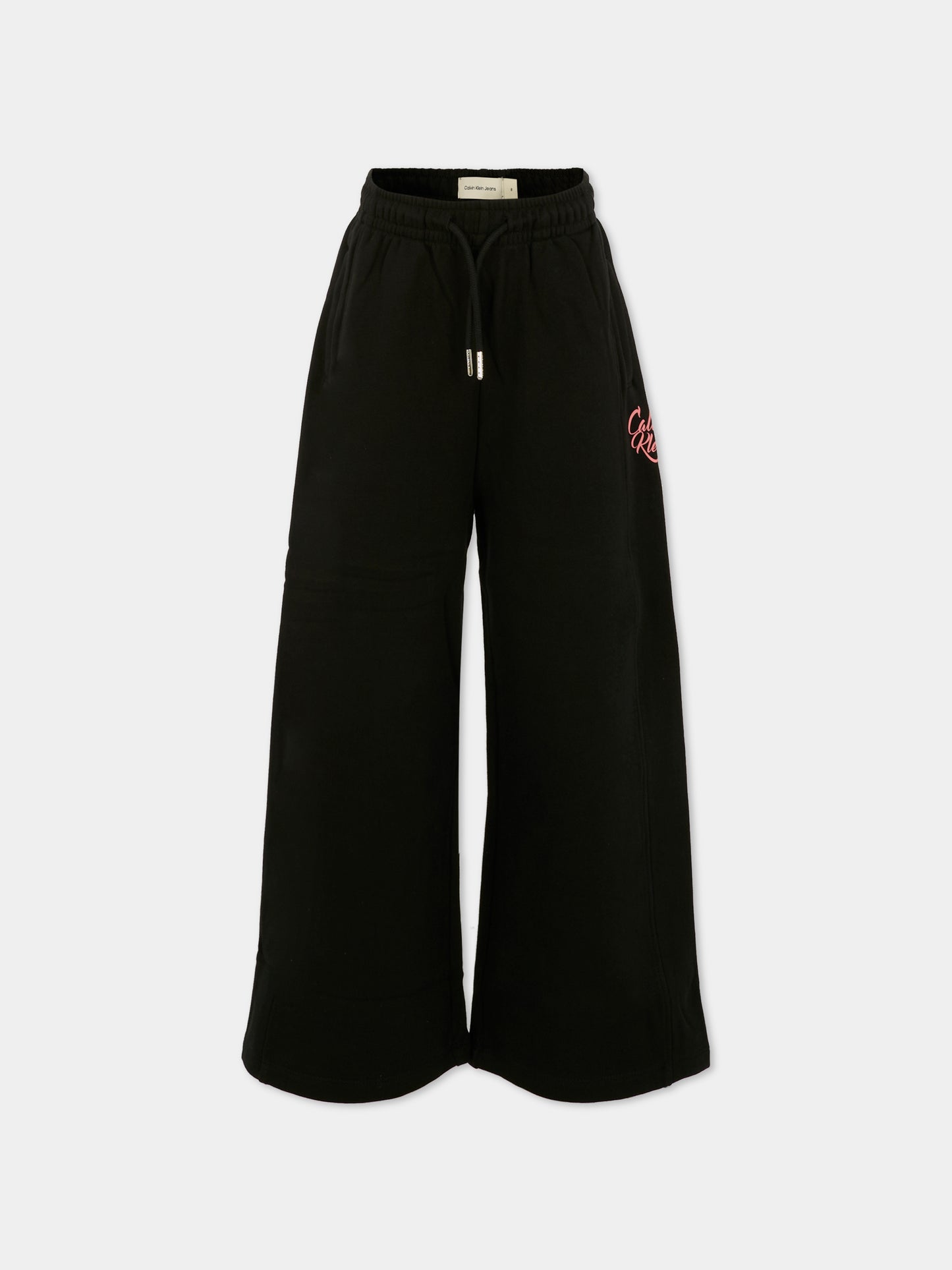 Pantaloni neri per bambina con logo,Calvin Klein Kids,25WCKIG0IG03024 BEH