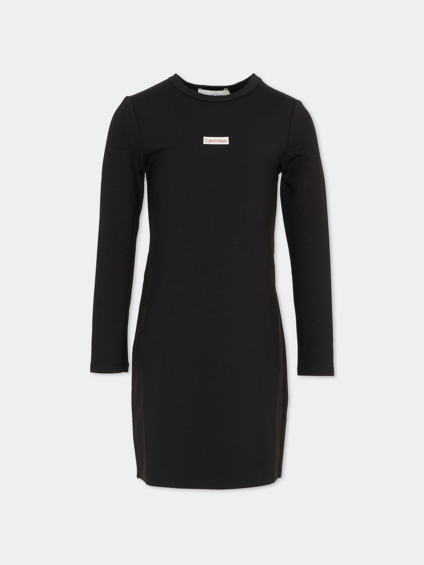 Vestito nero per bambina con logo,Calvin Klein Kids,25WCKIG0IG03042 BEH