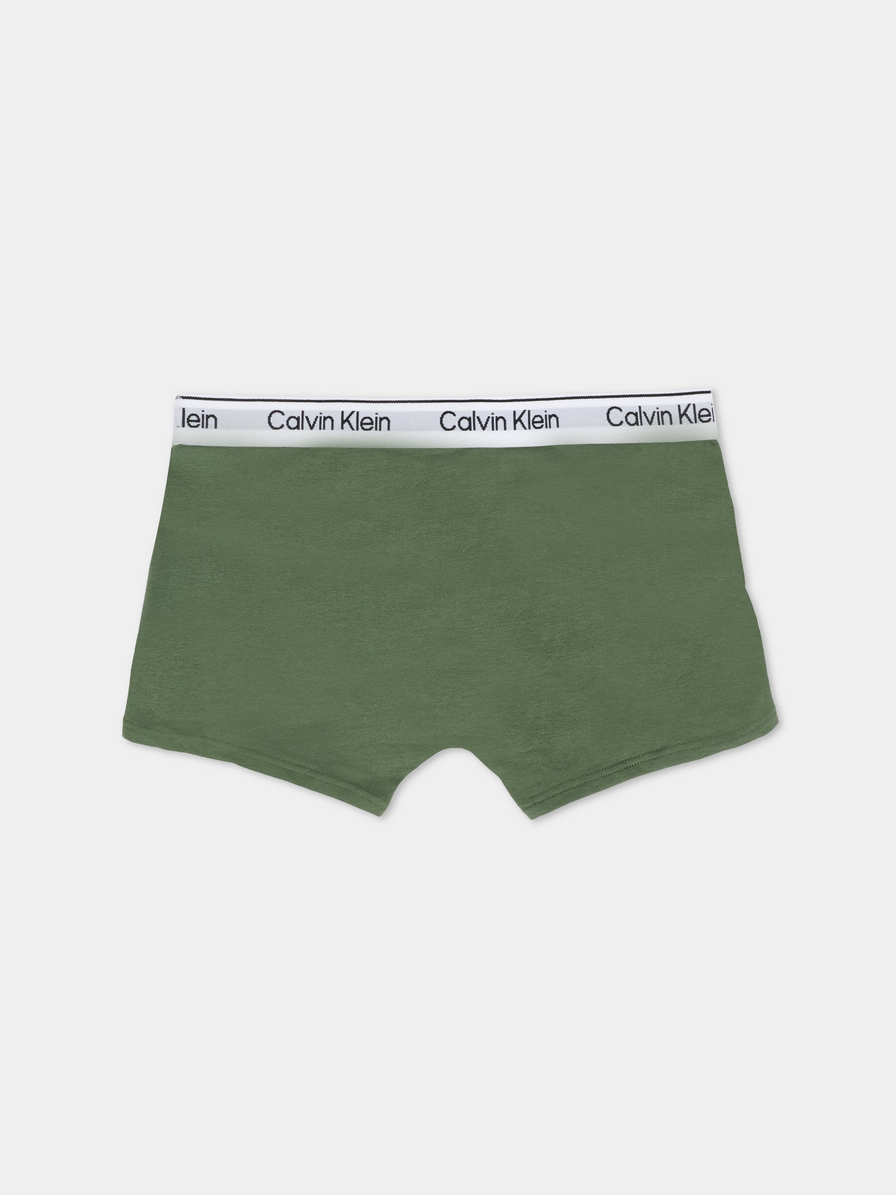 Set boxer bianco per bambino con logo,Calvin Klein Kids,25WCAB70B700506 0TV