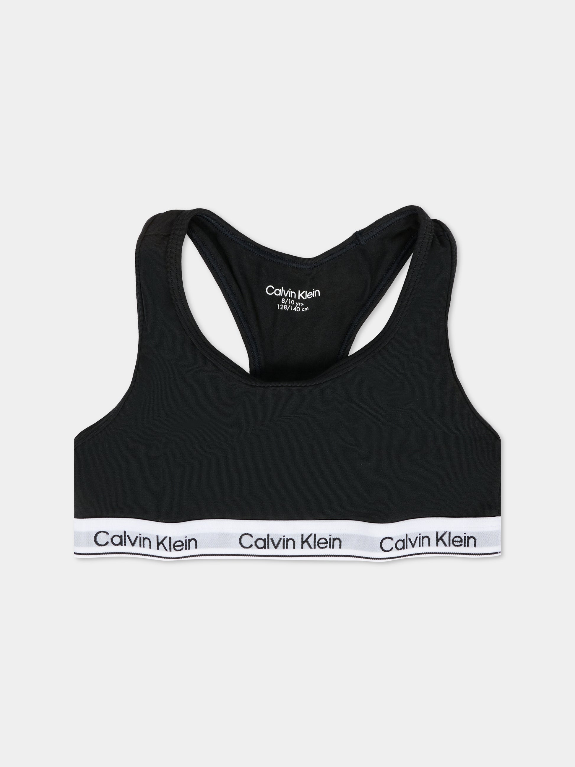 Set reggiseni neri per bambina con logo,Calvin Klein Kids,G80G800742 0SA
