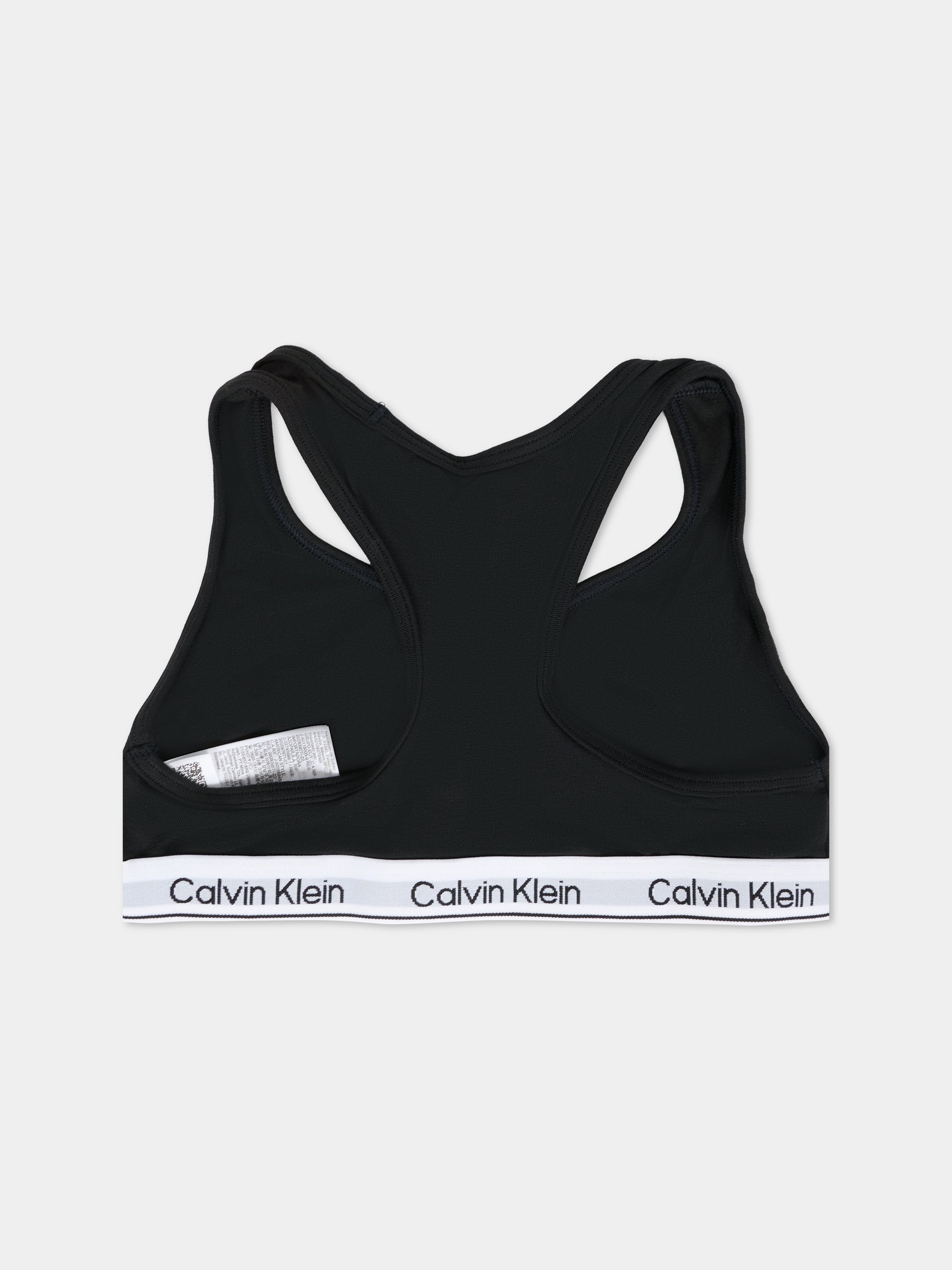 Set reggiseni neri per bambina con logo,Calvin Klein Kids,G80G800742 0SA