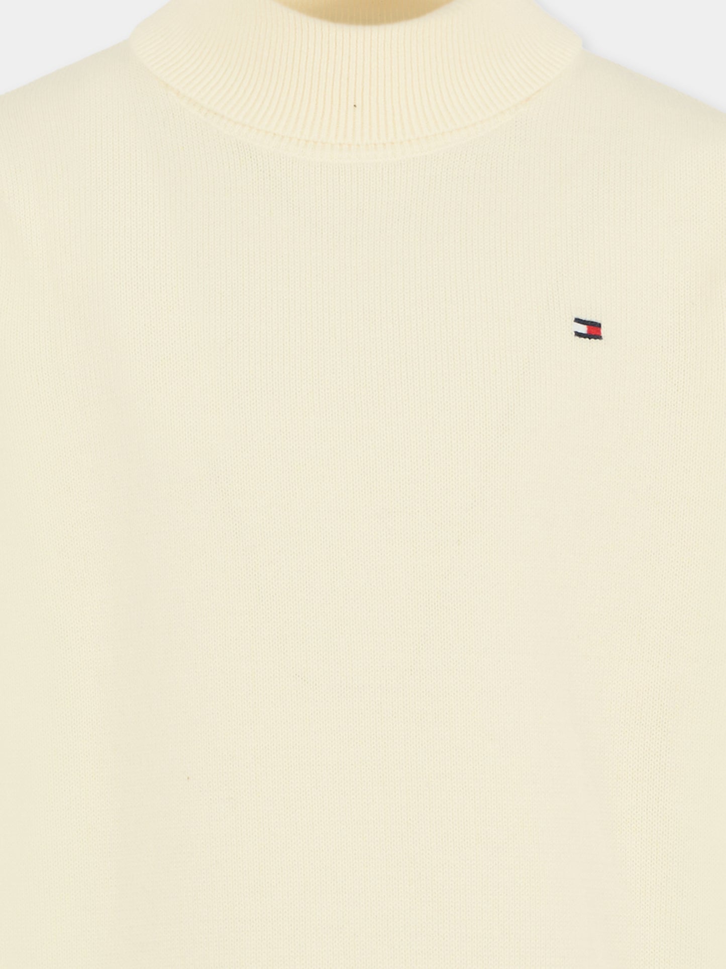 Dolcevita avorio per bambino con bandierina,Tommy Hilfiger Junior,25WTHKB0KB09976 YA8