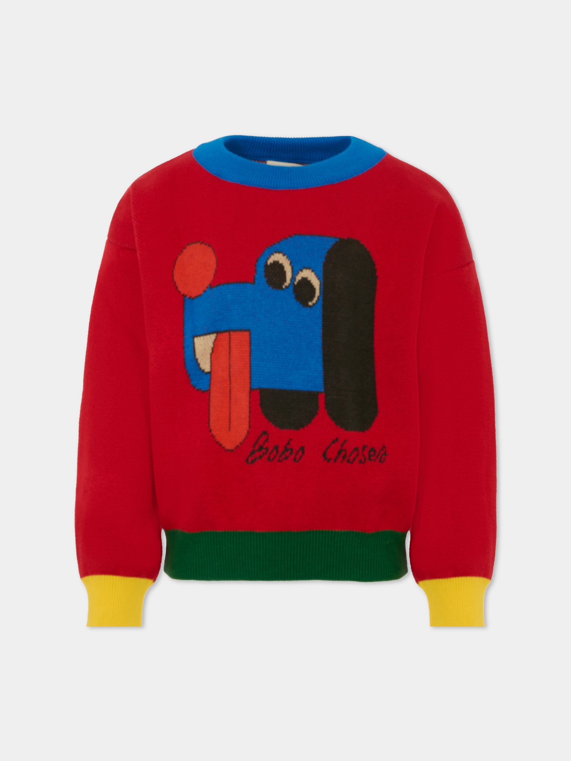 Maglione rosso per bambino con cane,Bobo Choses,B225AC111