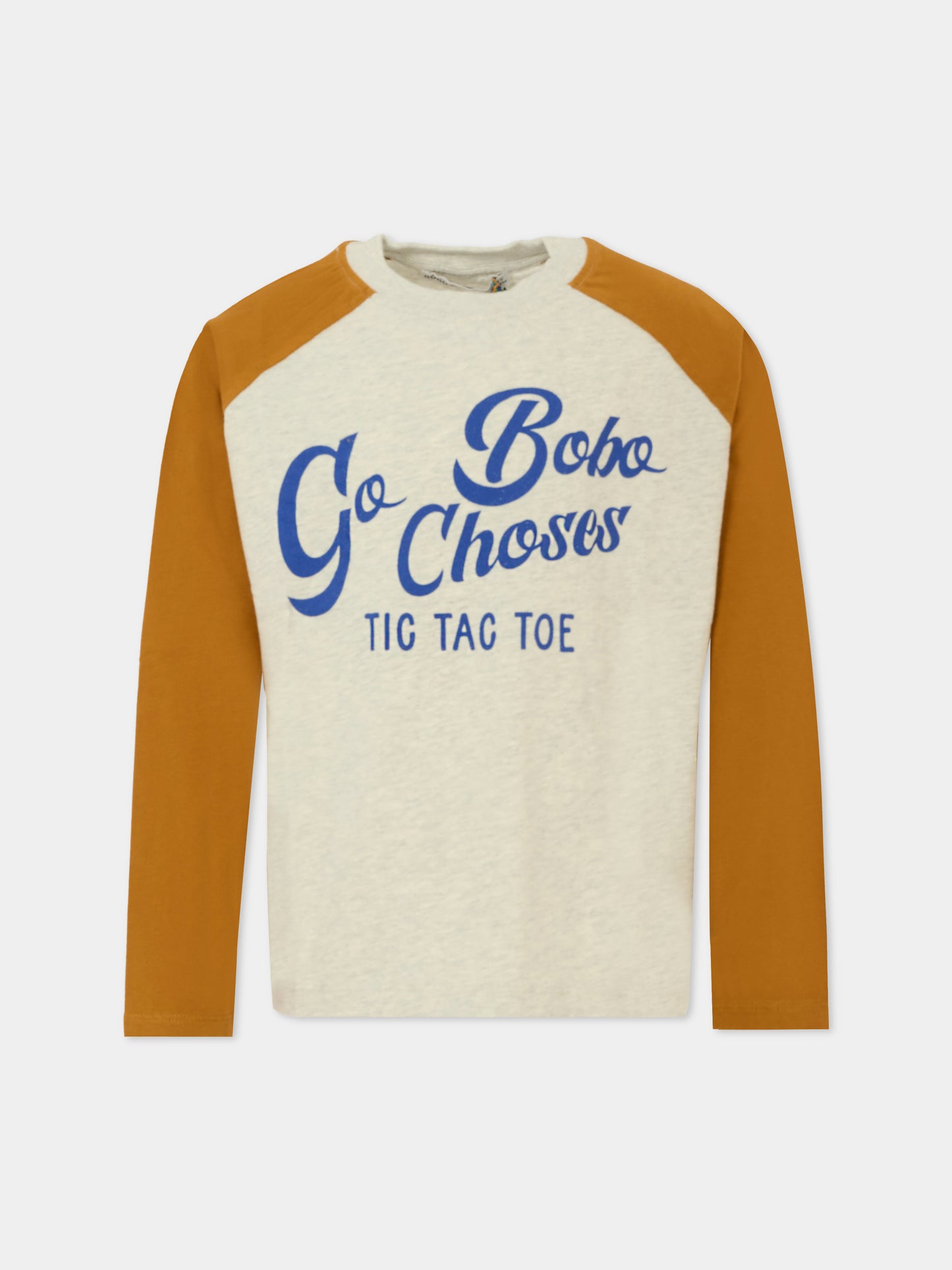 T-shirt grigia per bambino con logo blu,Bobo Choses,B225AC019