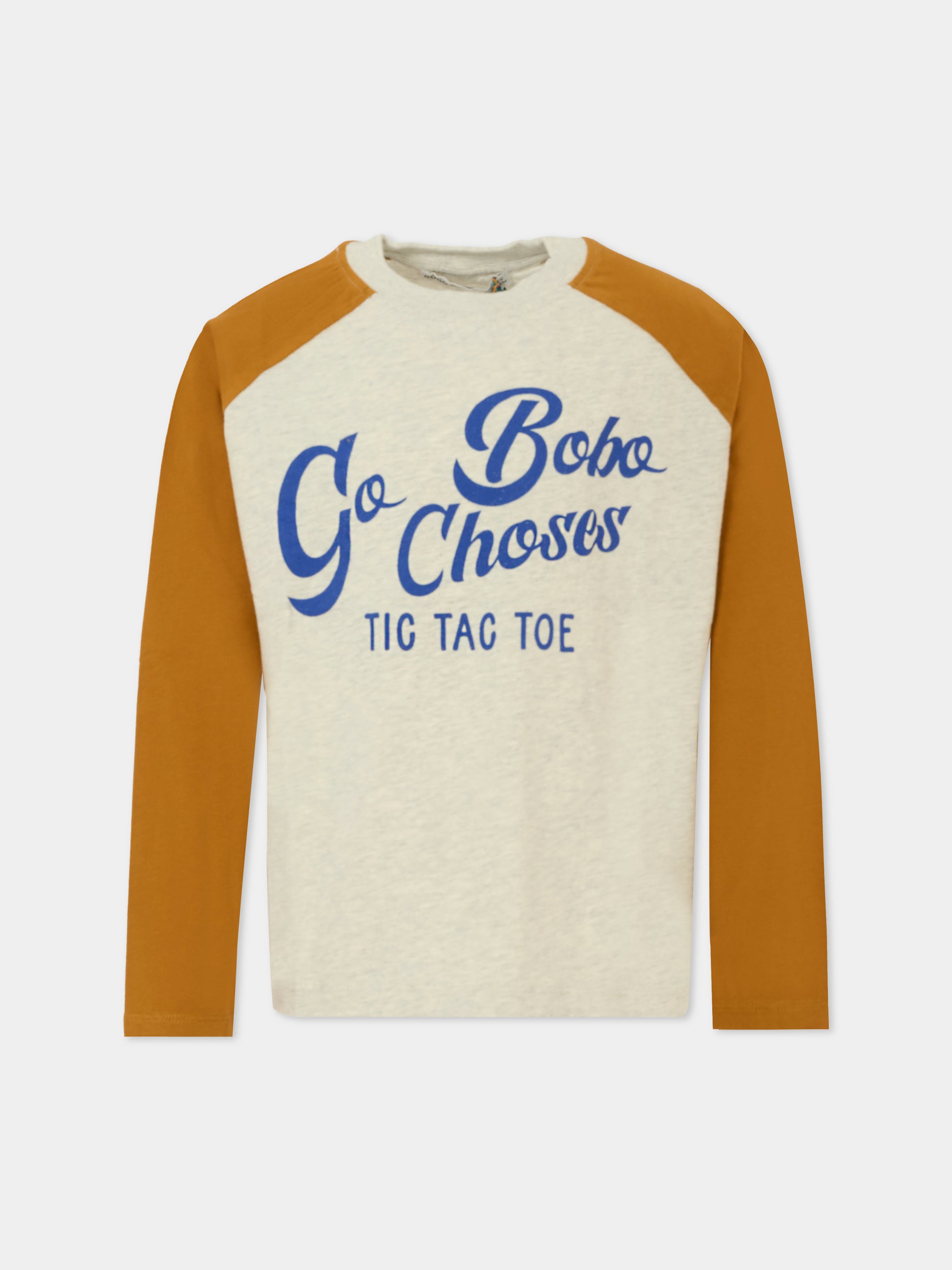 T-shirt grigia per bambino con logo blu,Bobo Choses,B225AC019