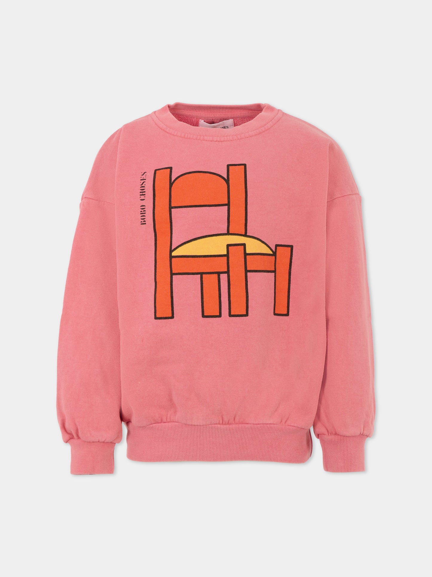 Felpa rosa per bambina con sedia,Bobo Choses,B225AC034