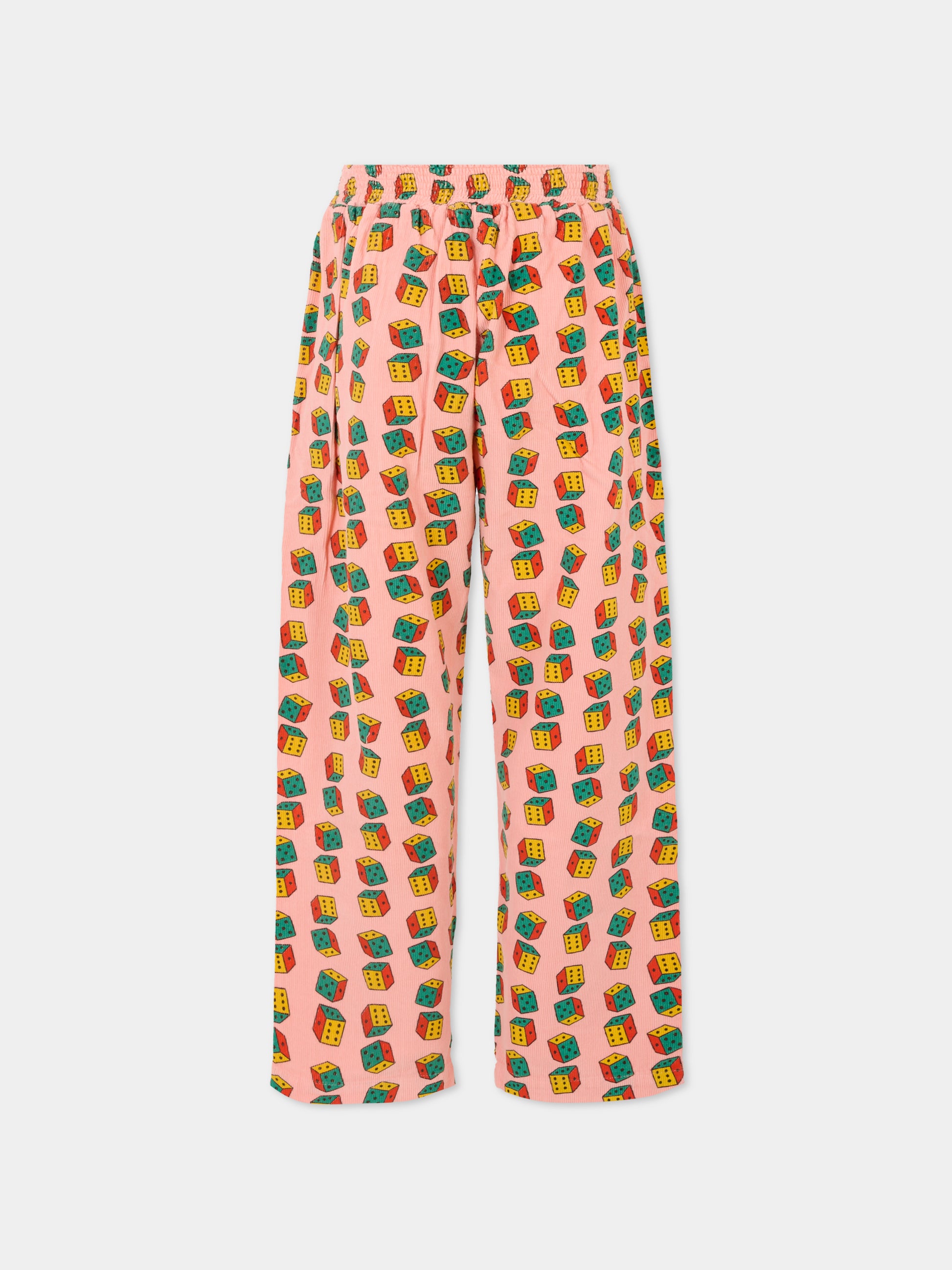 Pantaloni rosa per bambina con dadi all over,Bobo Choses,B225AC085