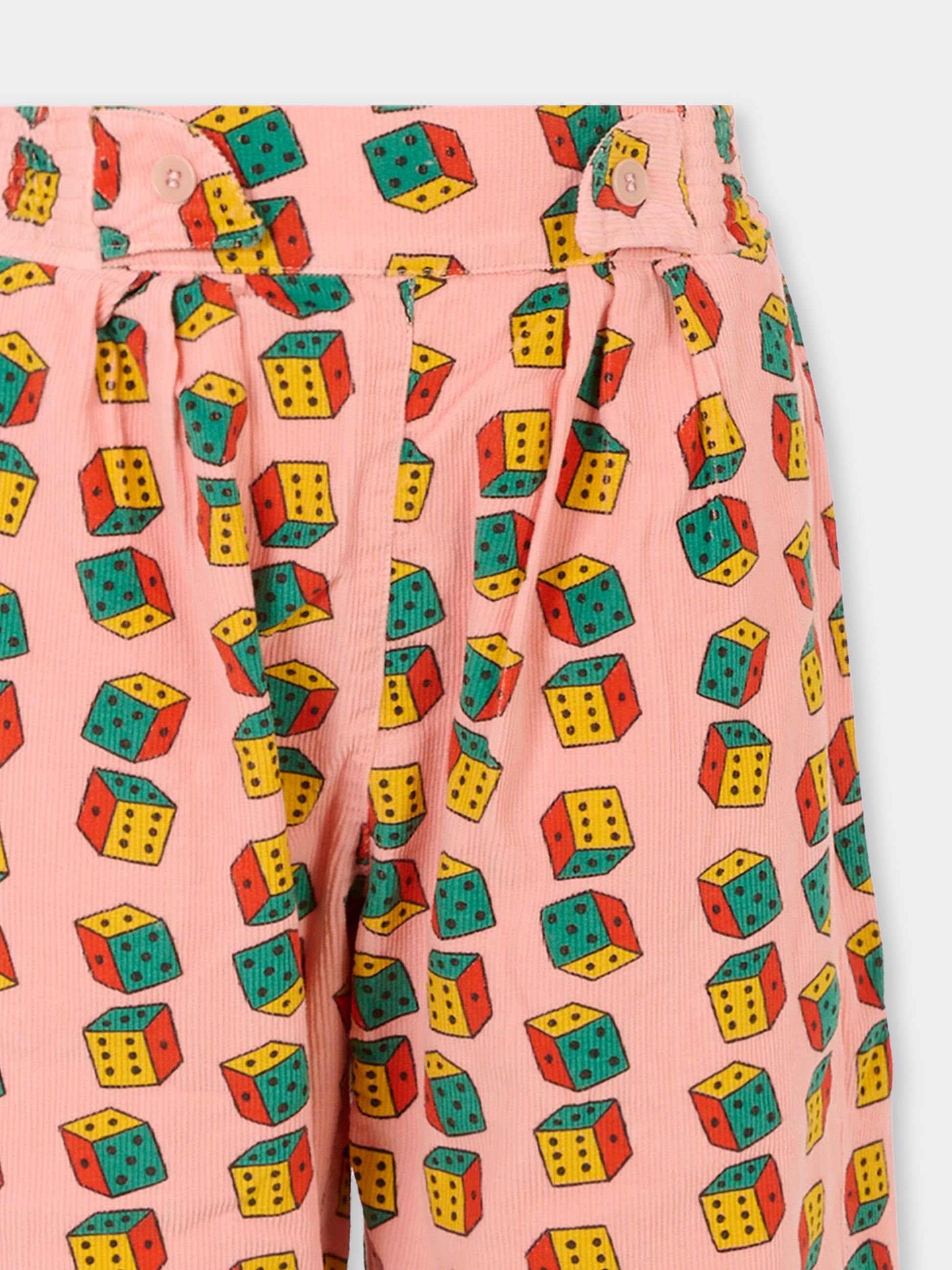 Pantaloni rosa per bambina con dadi all over,Bobo Choses,B225AC085