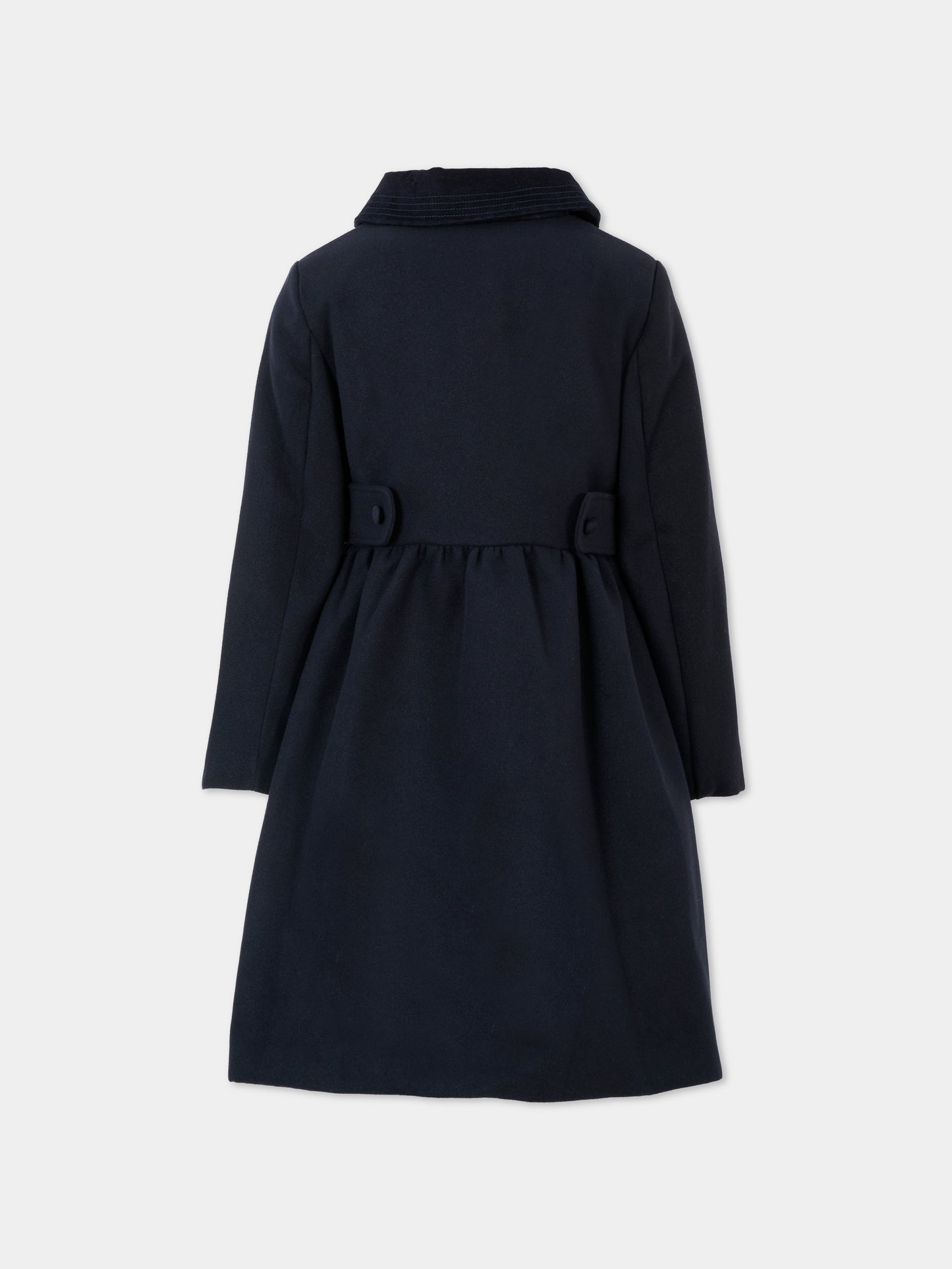 Cappotto blu per bambina con cintura,Patachou,PAP CA4133460 360