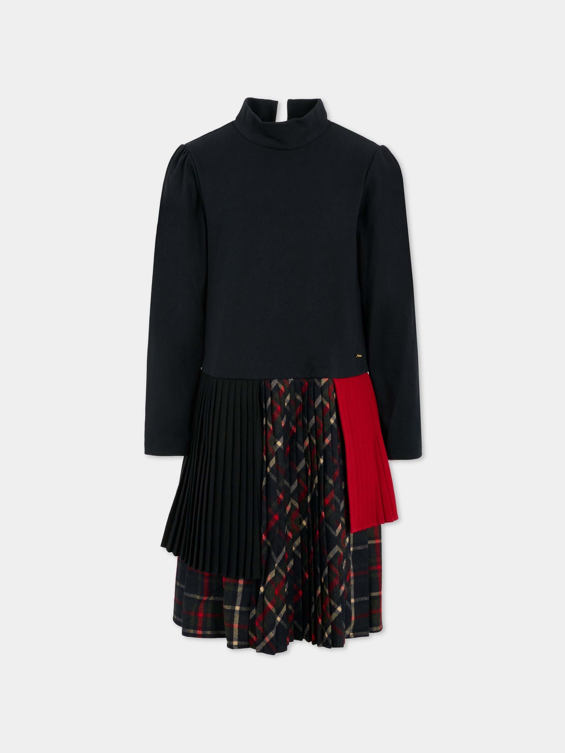 Vestito blu per bambina con logo,Patachou,PAP VET4133467 360