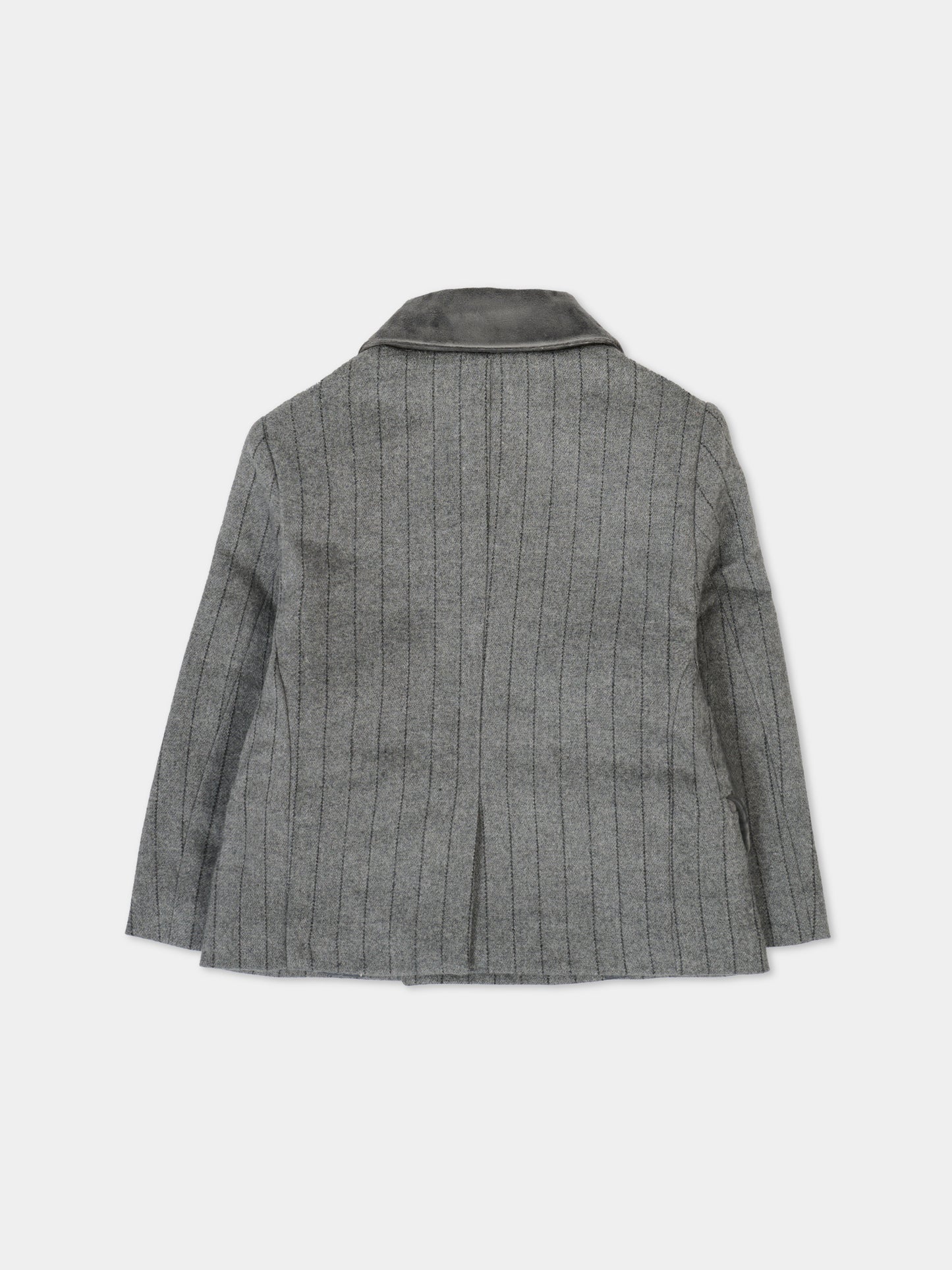 Giacca grigia per neonato con dettagli in velluto,Patachou,PAP BLA4133381 C0013