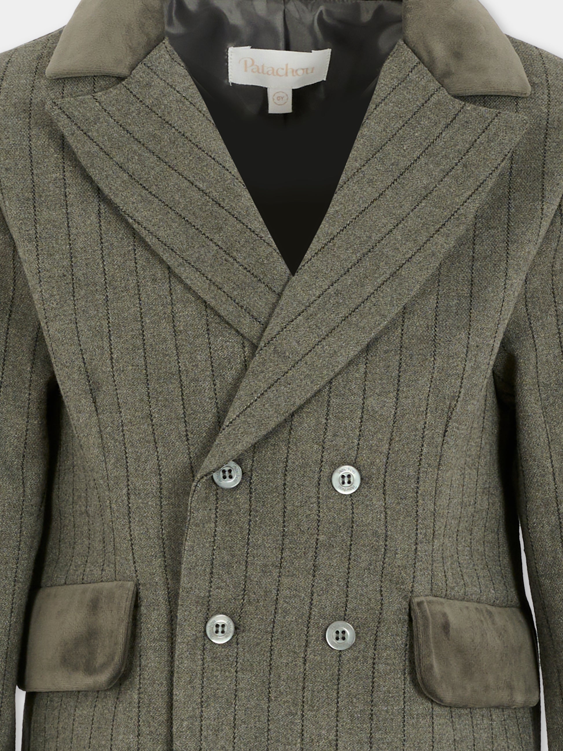 Giacca grigia per bambino con dettagli in velluto,Patachou,PAP BLA4133381 C0013