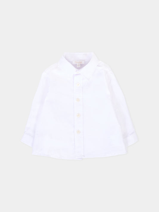 Camicia bianca per neonato con logo ricamato,Patachou,PAP CM4133364 000