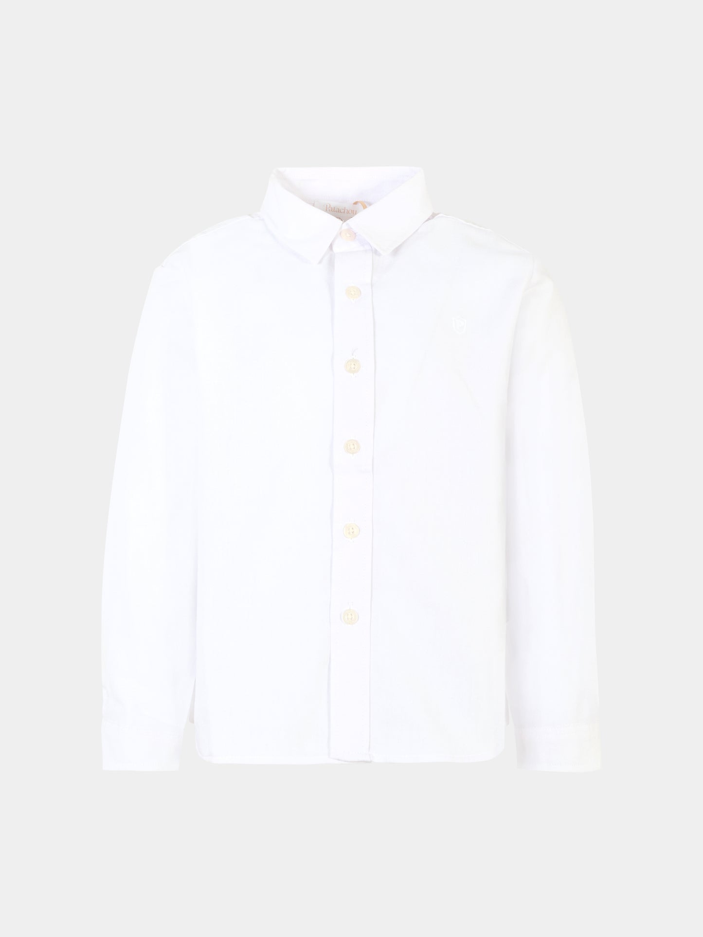 Camicia bianca per bambino con logo ricamato,Patachou,PAP CM4133364 000