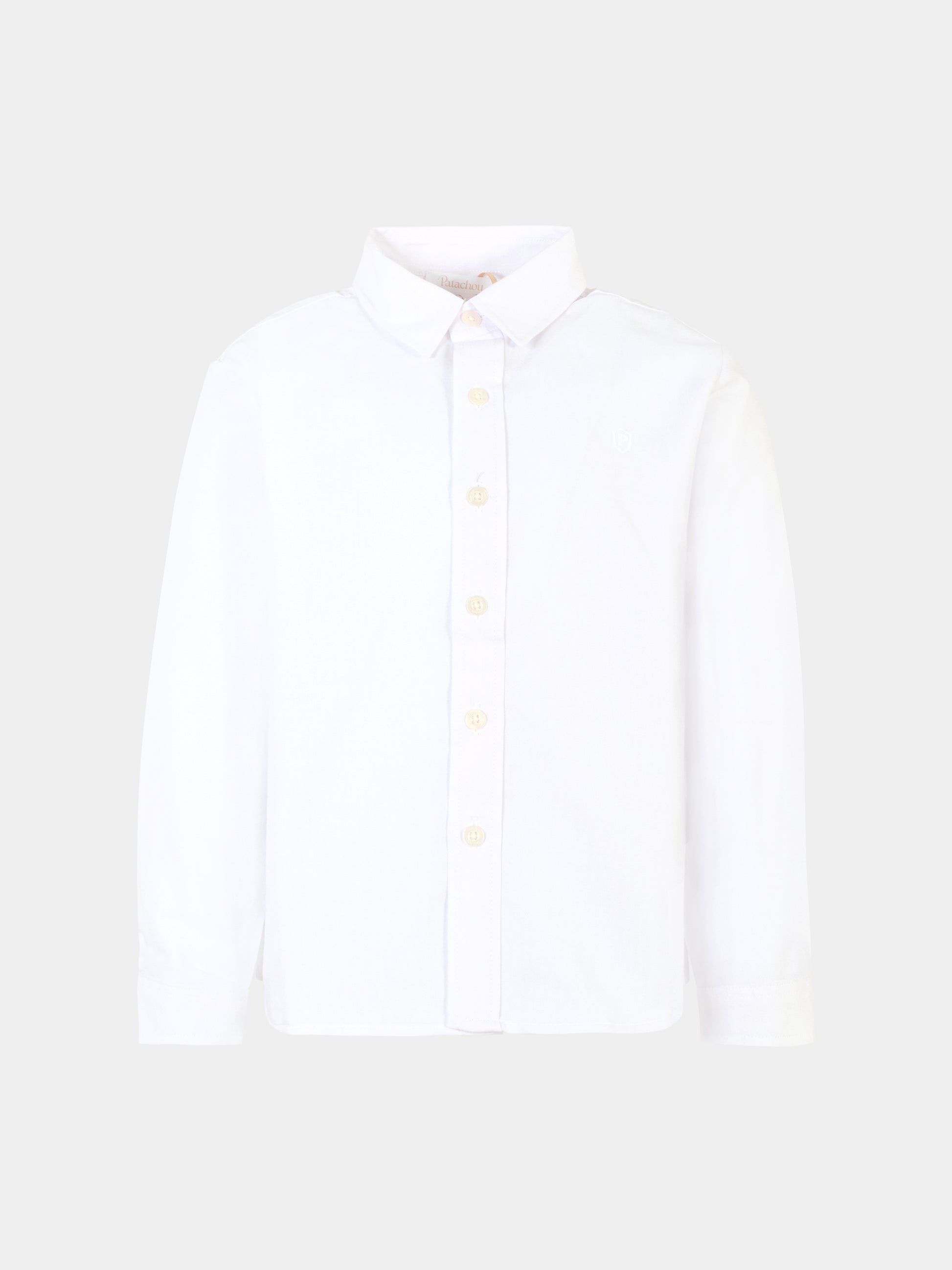 Camicia bianca per bambino con logo ricamato,Patachou,PAP CM4133364 000
