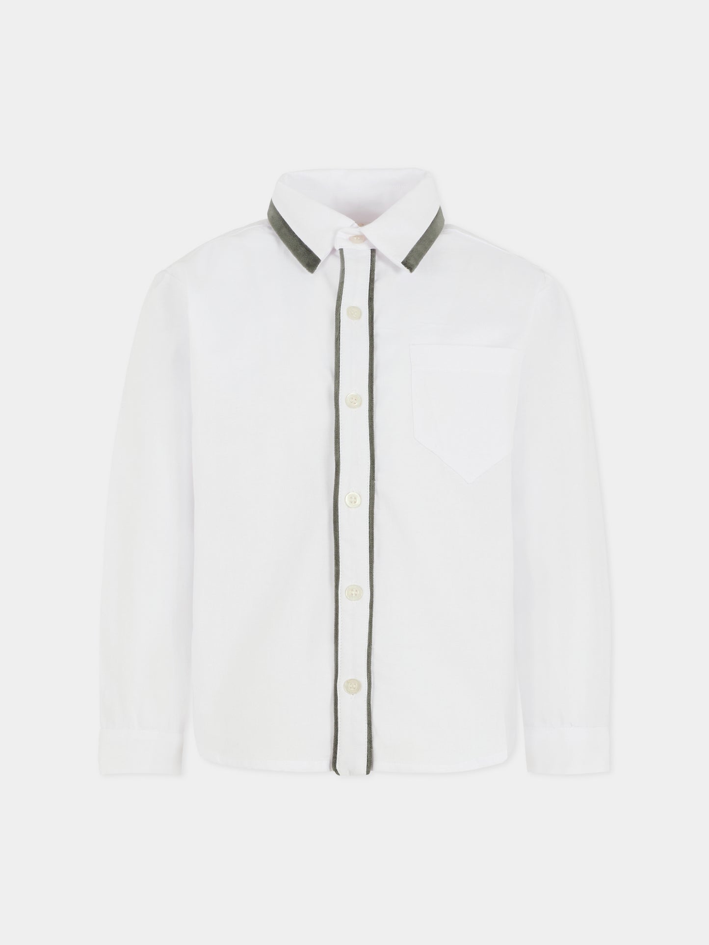 Camicia bianca per bambino con dettagli in velluto,Patachou,PAP CM4133384 510