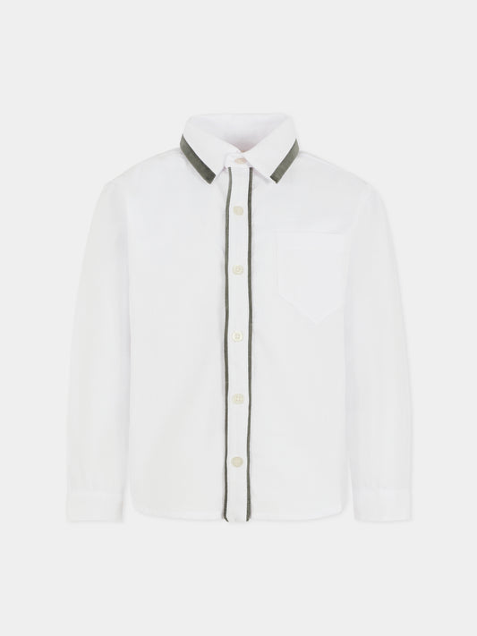 Camicia bianca per bambino con dettagli in velluto,Patachou,PAP CM4133384 510