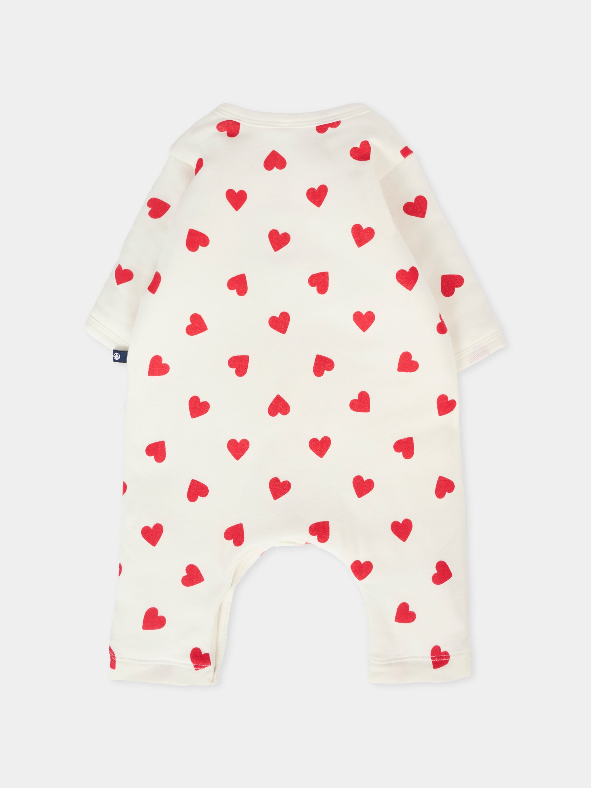 Tutina avorio per neonata con cuori rossi,Petit Bateau,A0EKO 03