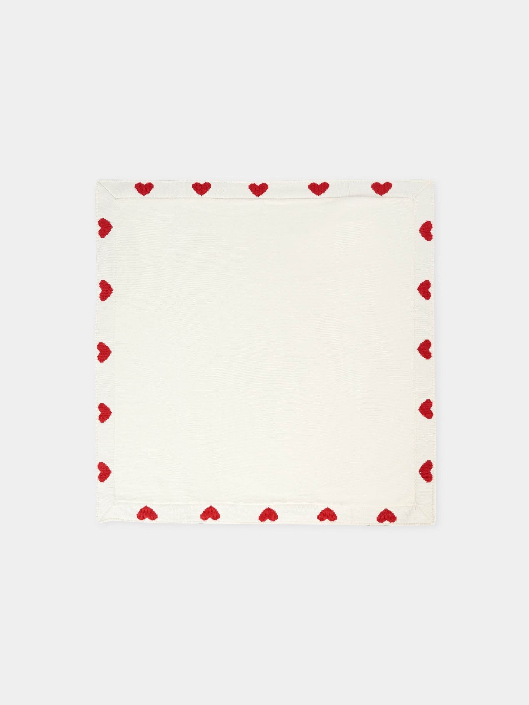 Coperta avorio per neonati con cuori rossi,Petit Bateau,A0DRO 01