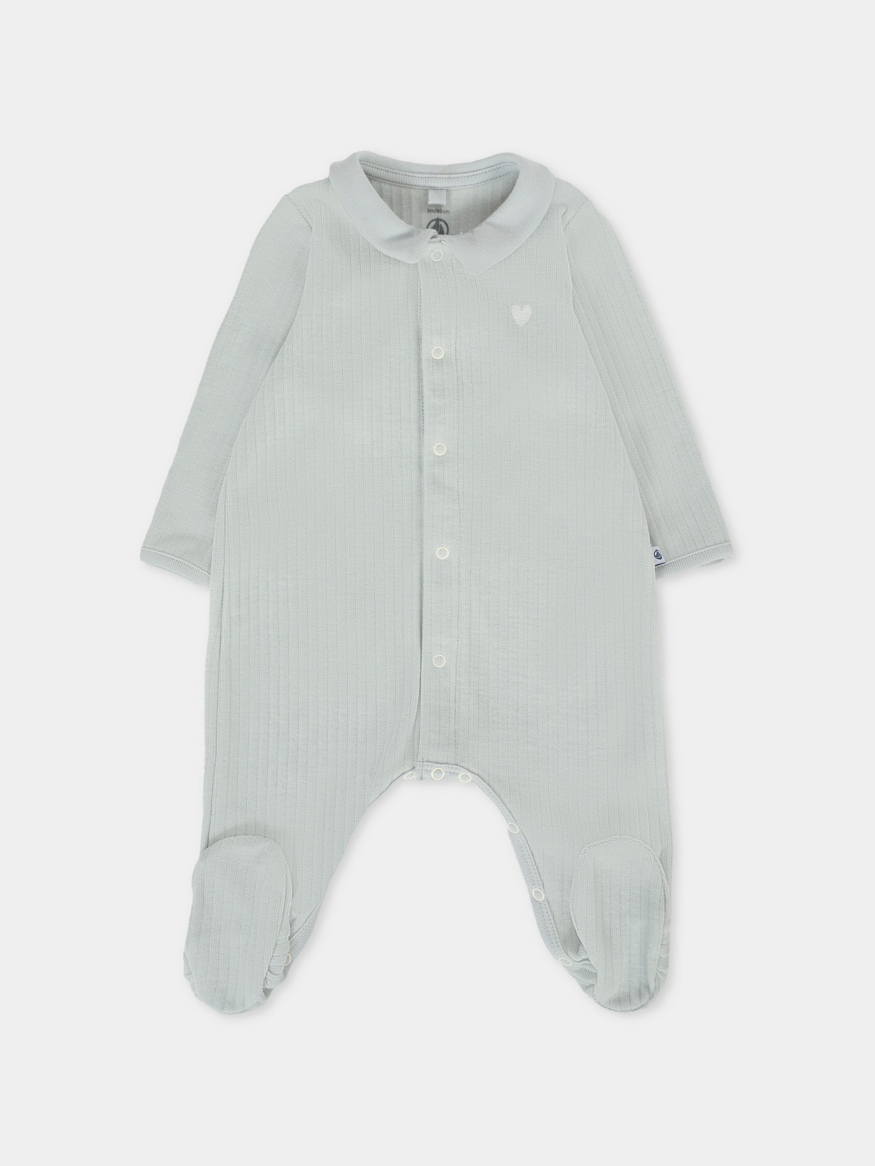 Tutina celeste per neonato con cuore,Petit Bateau,A0DUL 01