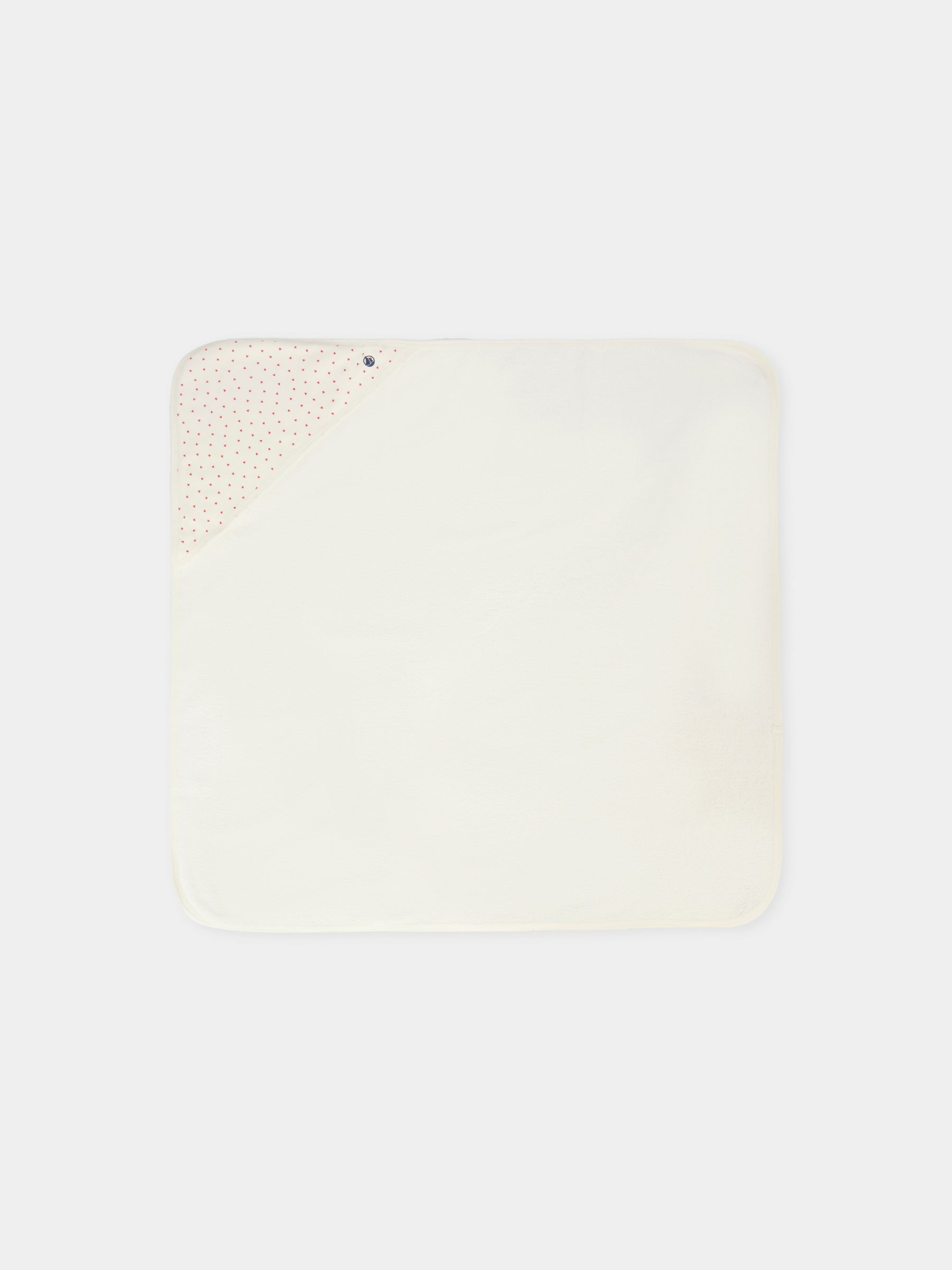 Asciugamano avorio per neonati con cuori,Petit Bateau,A0DSI 01