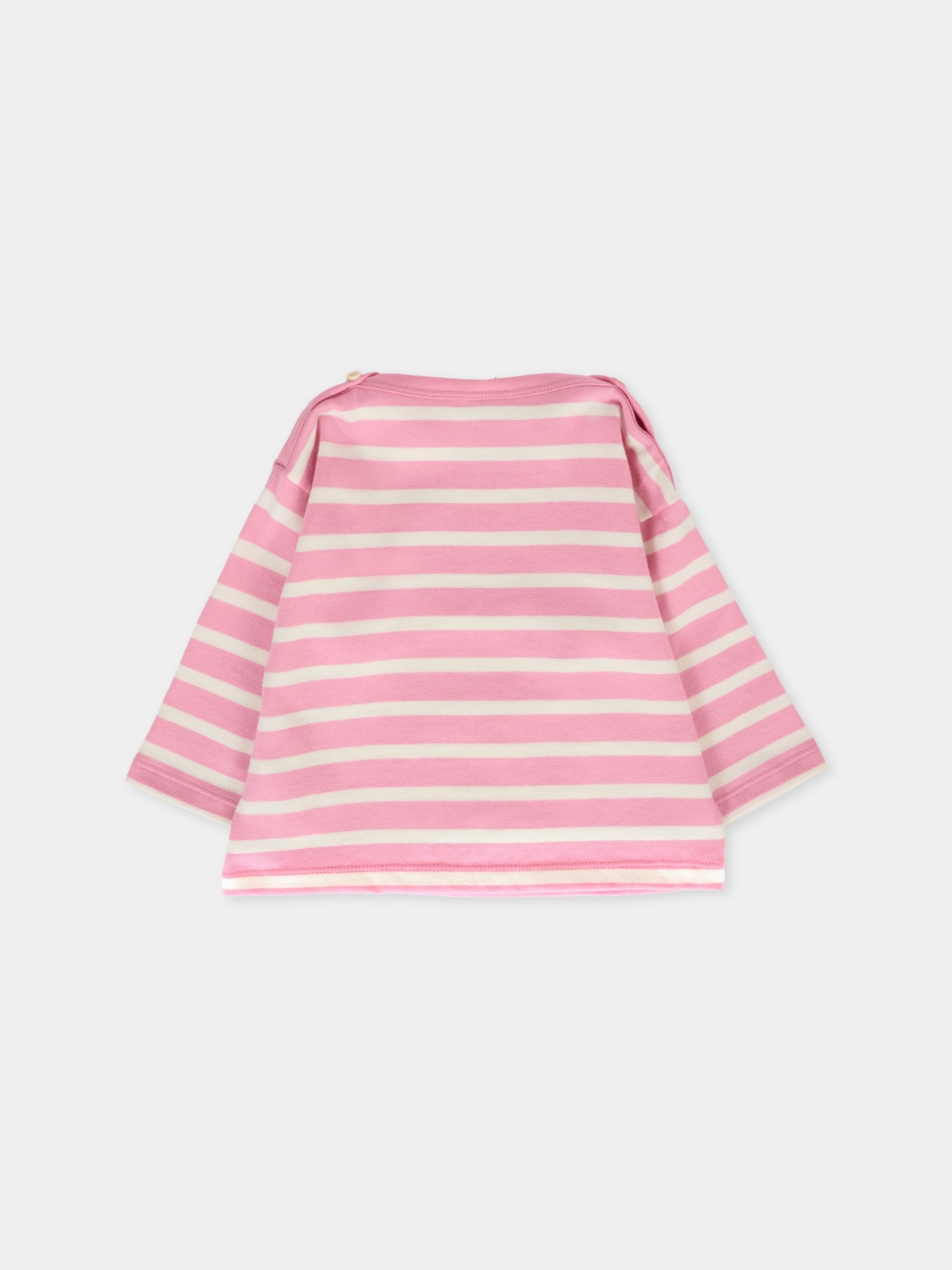 T-shirt rosa per neonata con patch,Petit Bateau,A0EE8 01