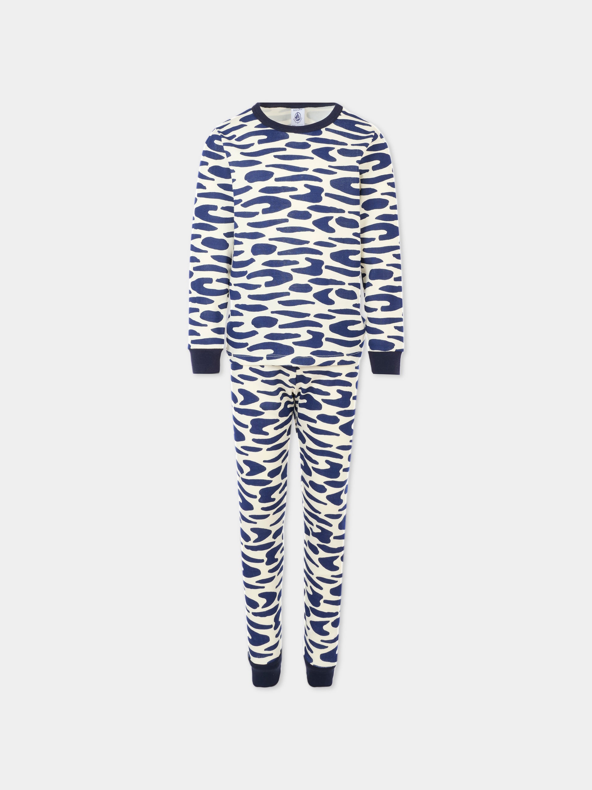 Pigiama avorio per bambino con zebra,Petit Bateau,A0DQW 01