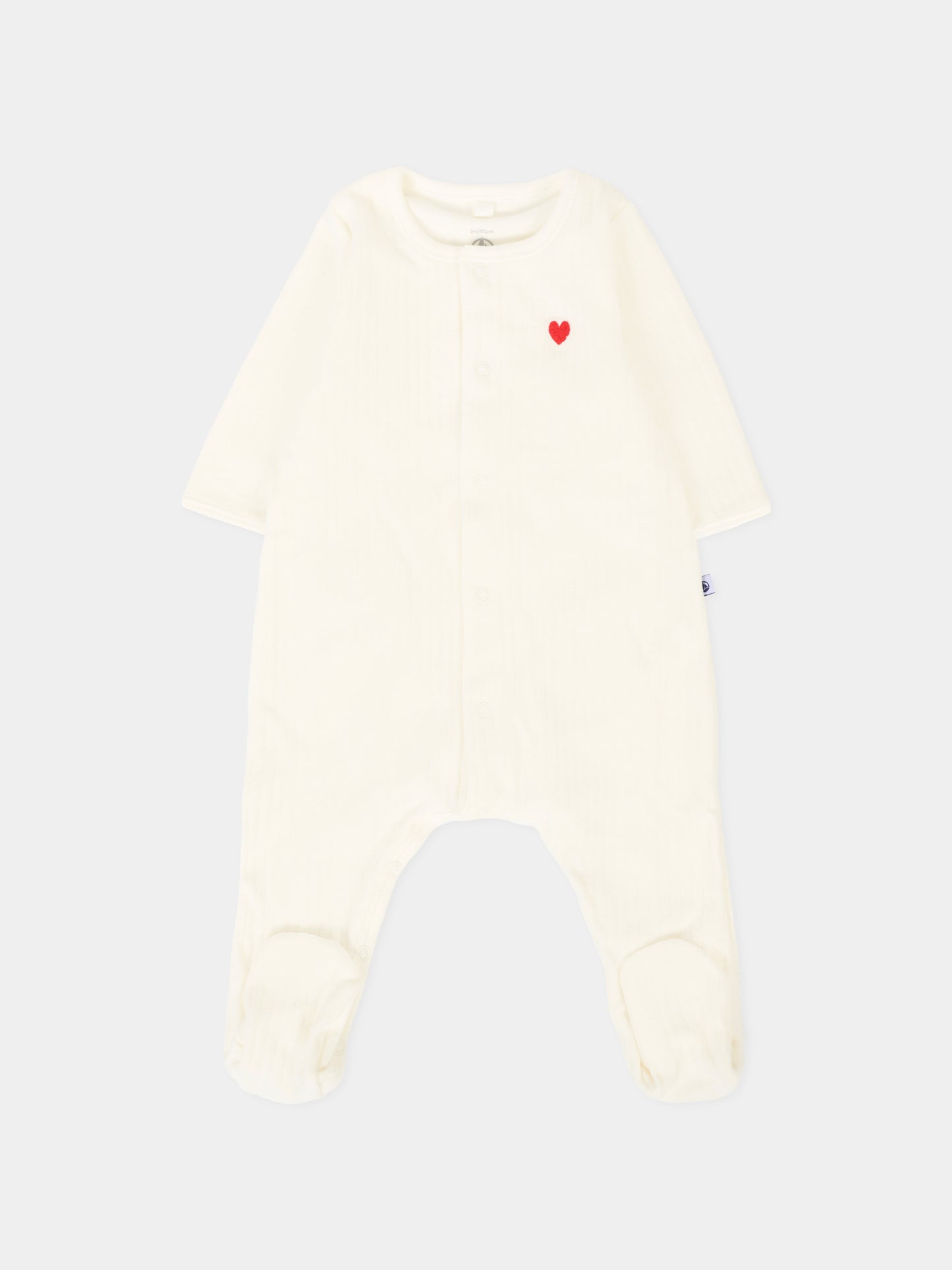 Set pigiama bianco per neonati con cuori,Petit Bateau,A0CJ8 00