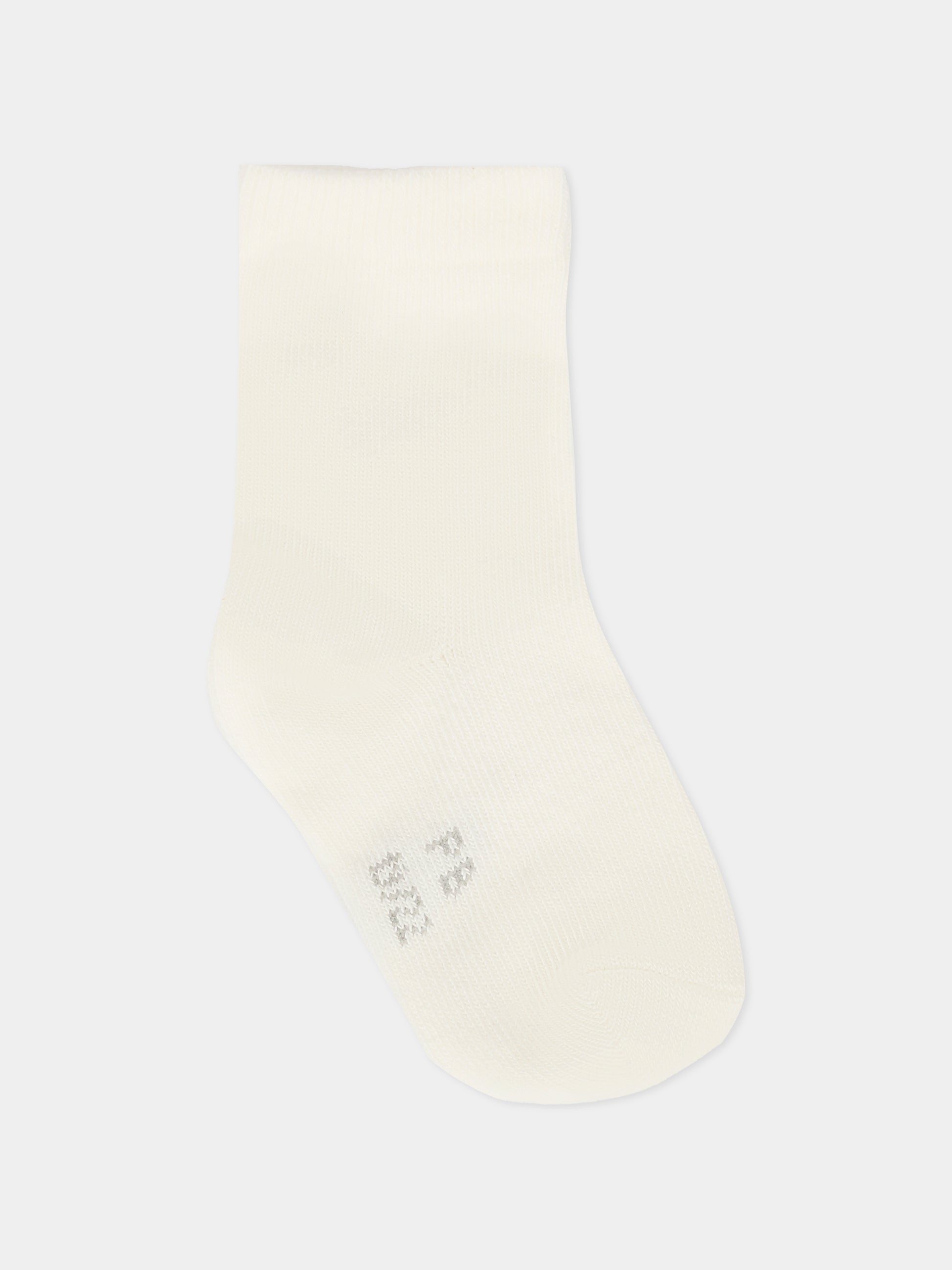 Set calzini avorio per neonata con cuori,Petit Bateau,A0AZK 01